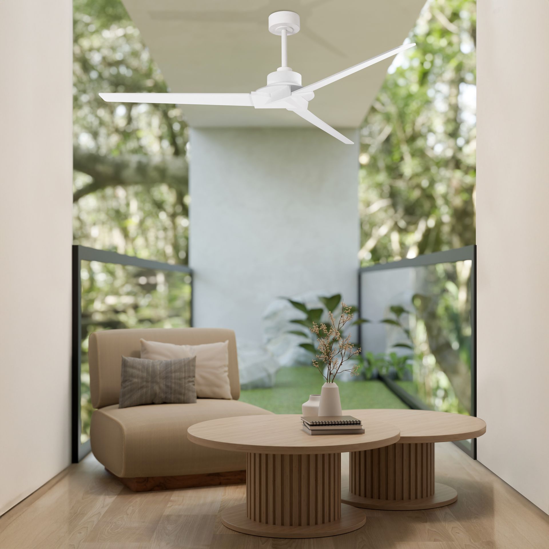 Brisa Mini · Ventilador de aspas con luz · Blanco