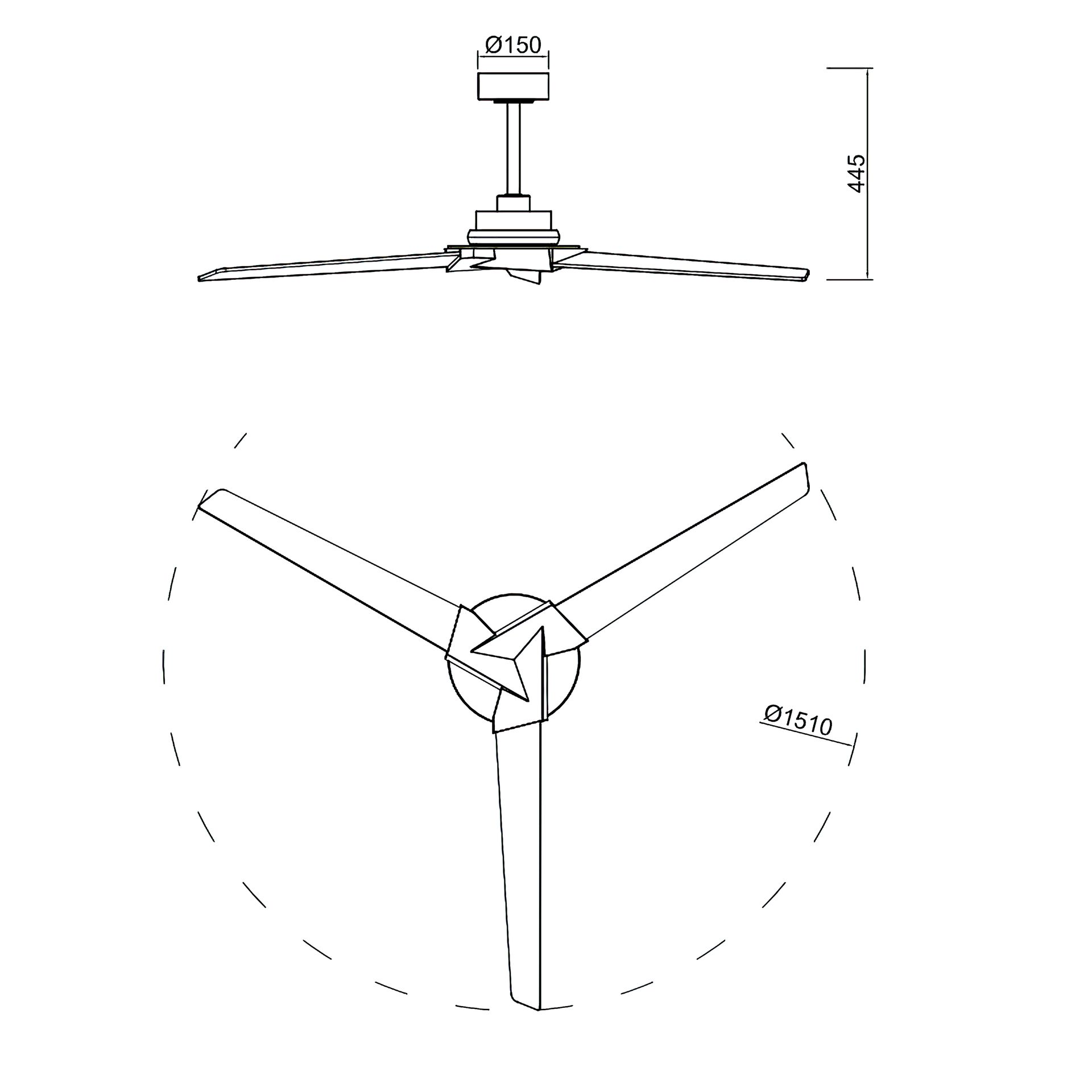 Brisa Mini · Ventilateur de plafond avec éclairage · Noir / Bois