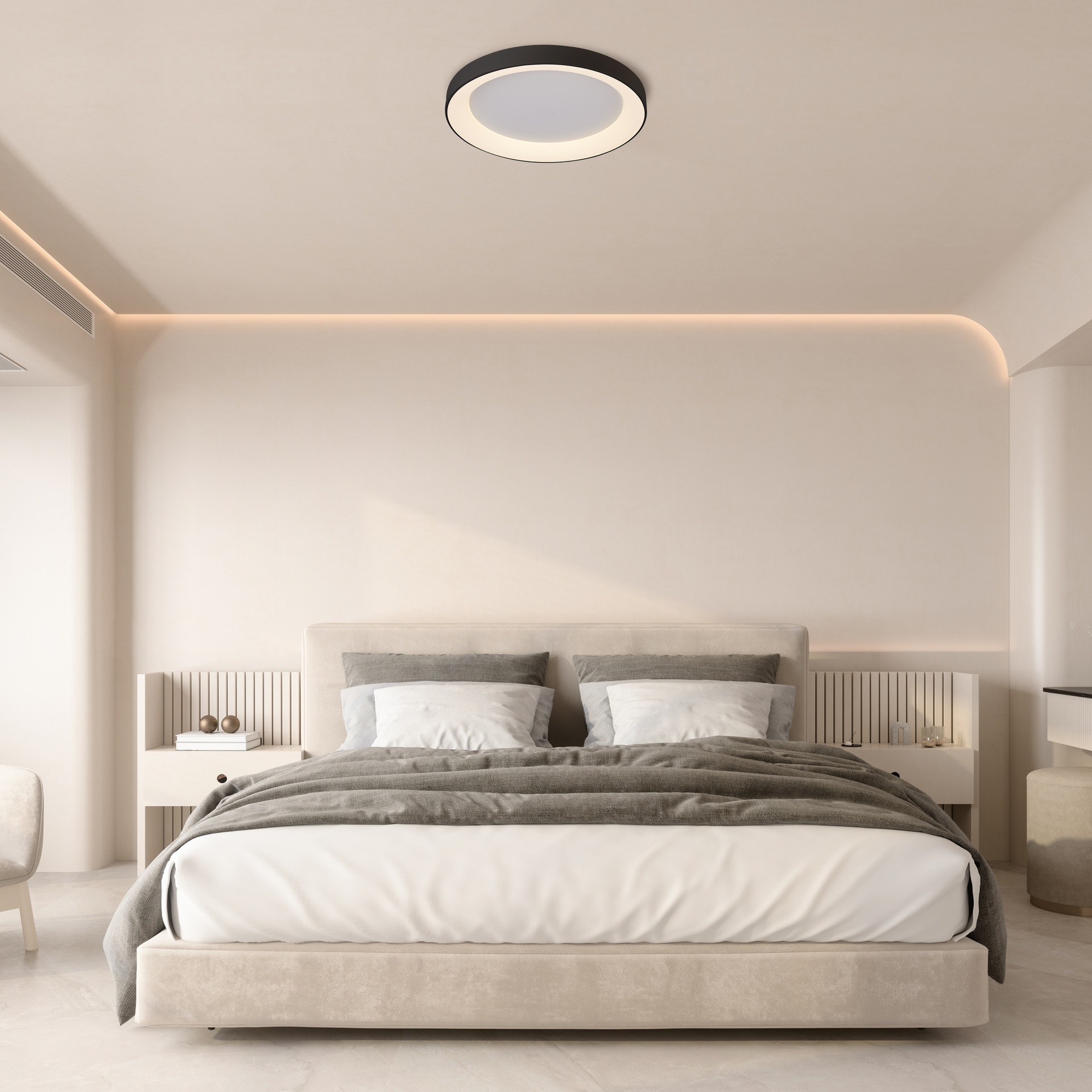 NISEKO II * PLAFONIERA LED 60W D.65CM  NERO