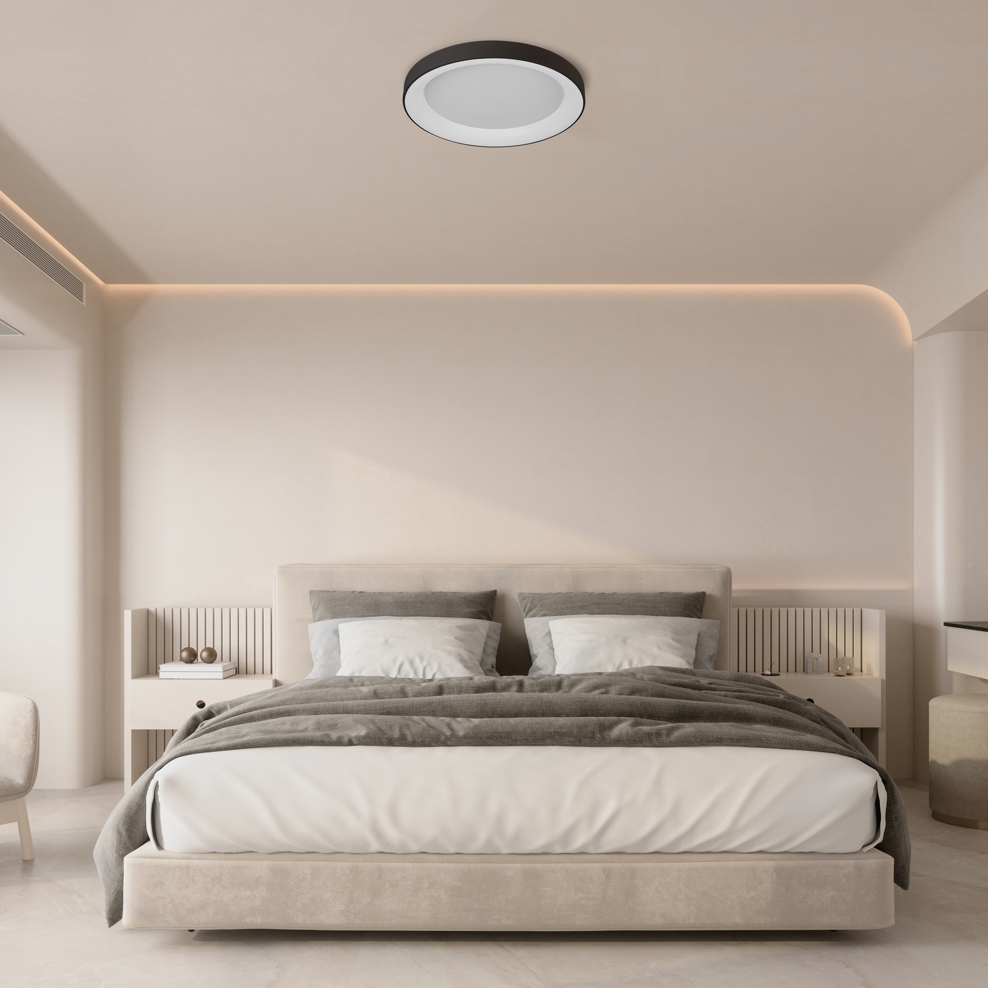 NISEKO II * PLAFONIERA LED 60W D.65CM  NERO