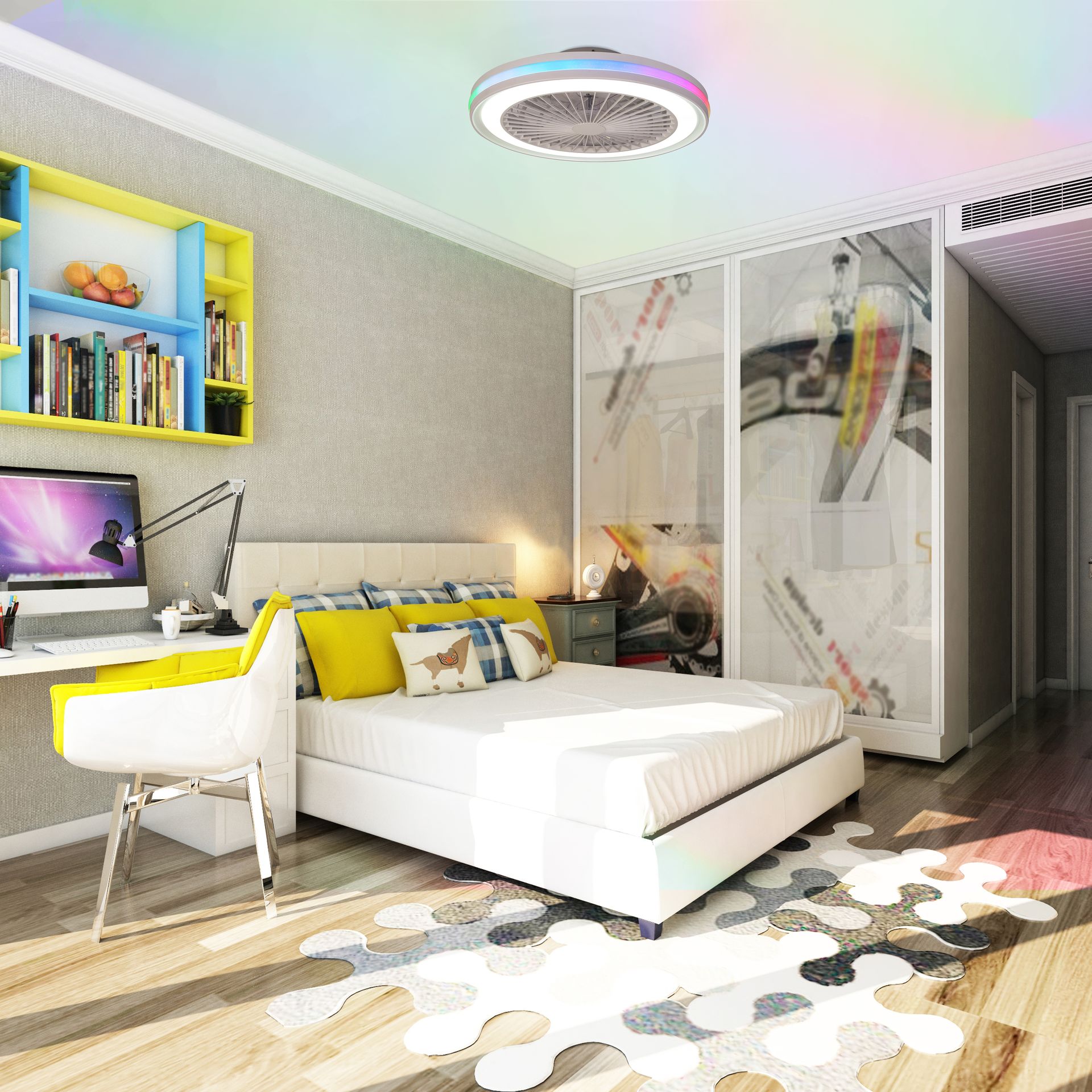 GAMER * PLAFÓN / VENTILADOR - BLANCO - RGB - 47 CM - 4200LM