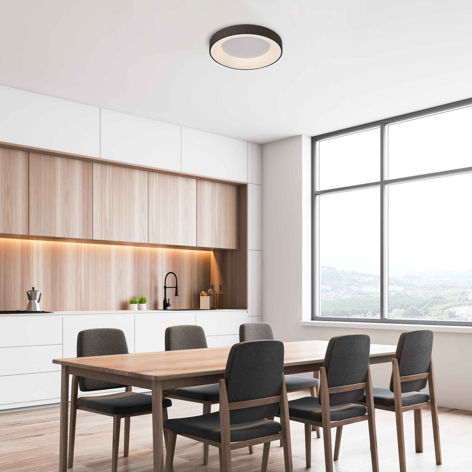 NISEKO II * LED CEILING 45W D.50CM  BLACK
