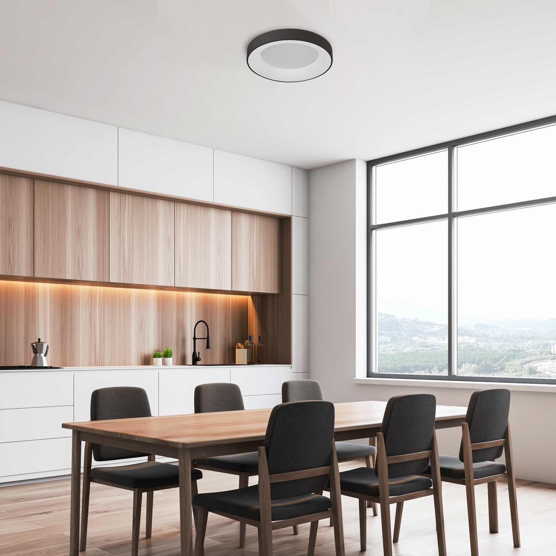 NISEKO II * LED CEILING 45W D.50CM  BLACK