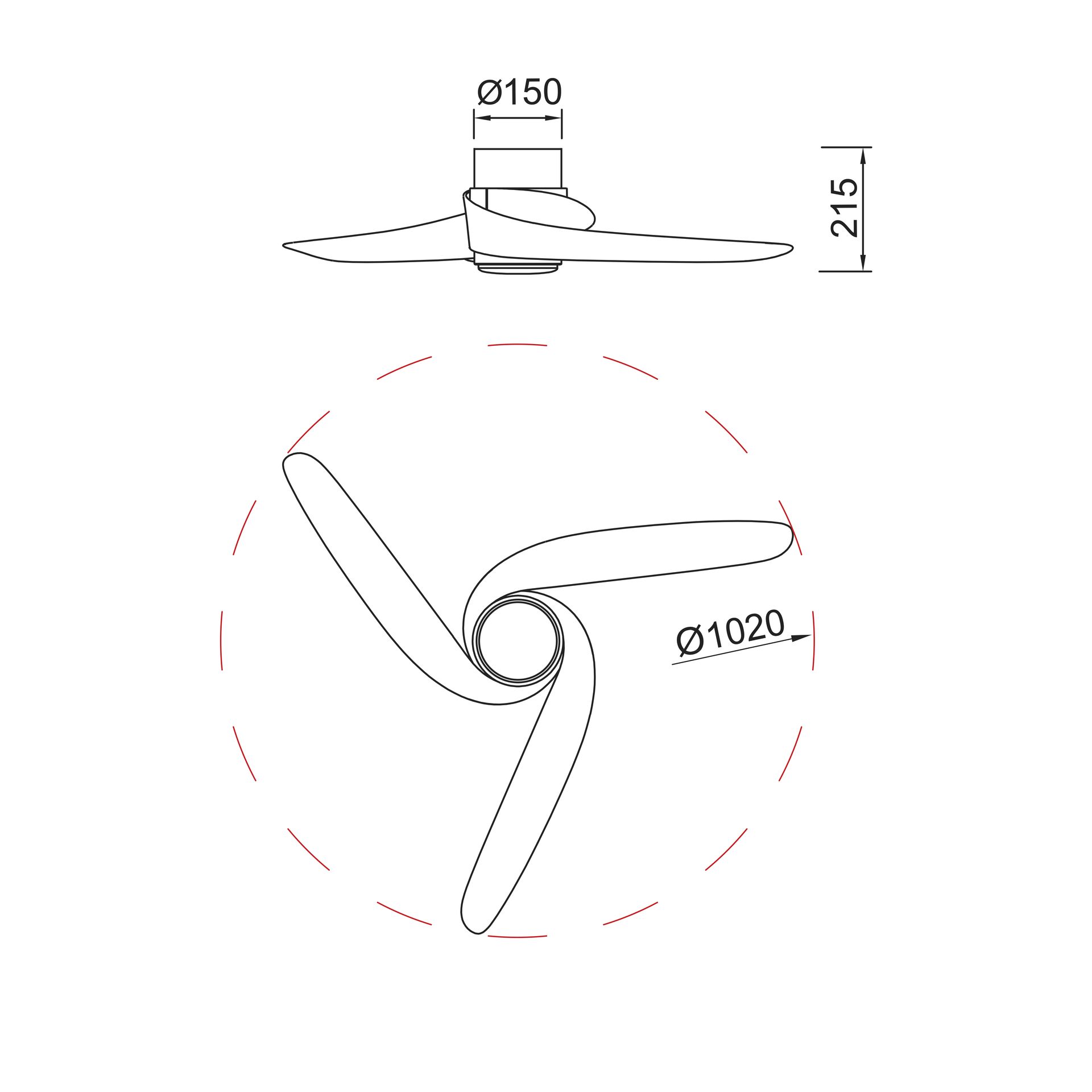 Groenland S · Ventilador de aspas con luz · Blanco