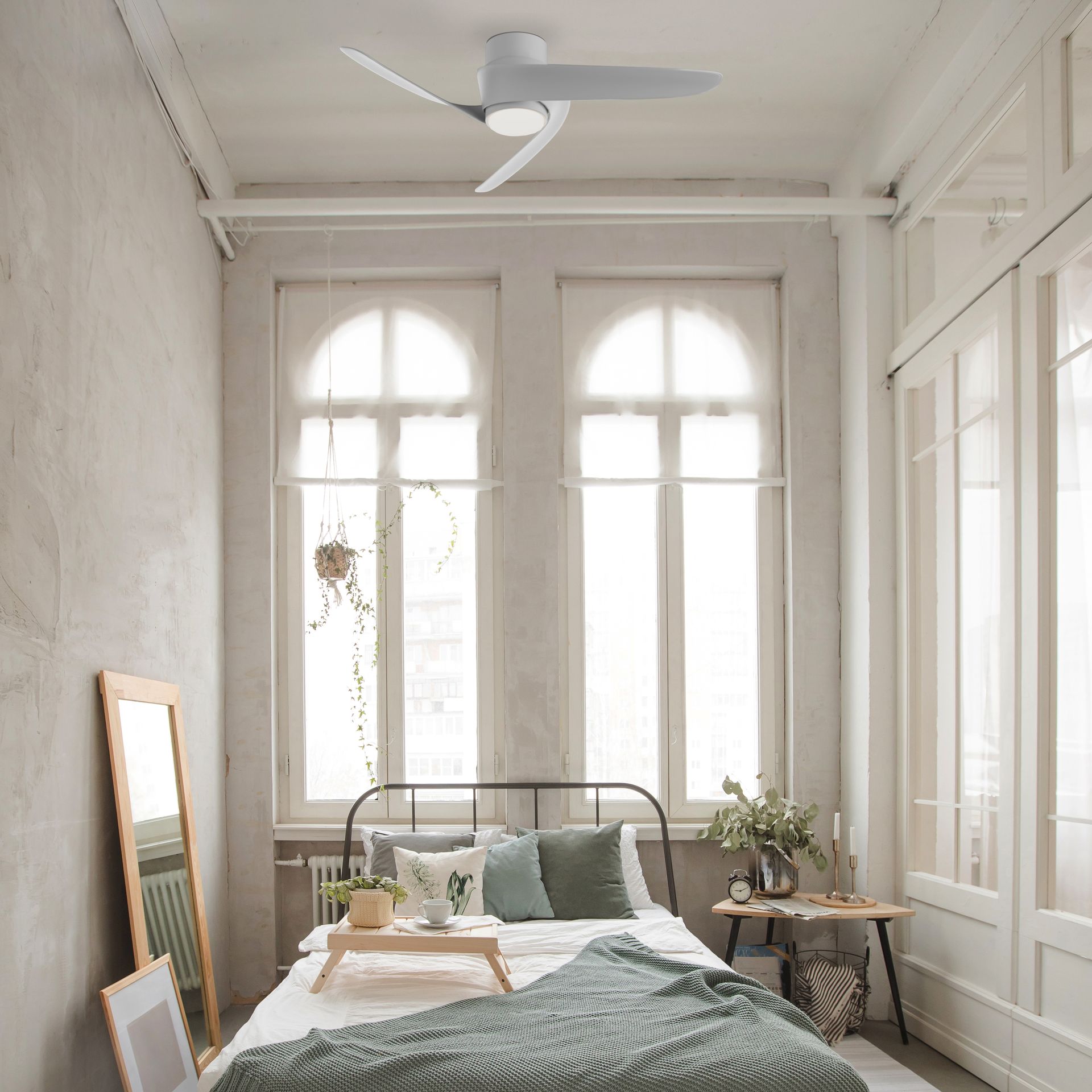 Groenland XS · Ventilador de aspas con luz · Blanco