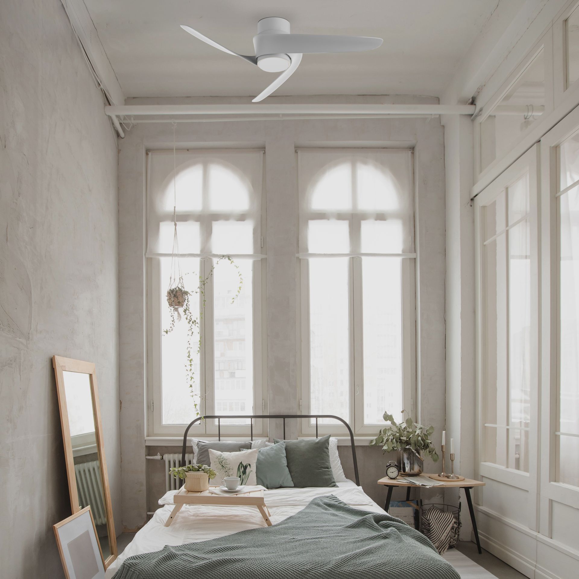 Groenland XS · Ventilador de aspas con luz · Blanco