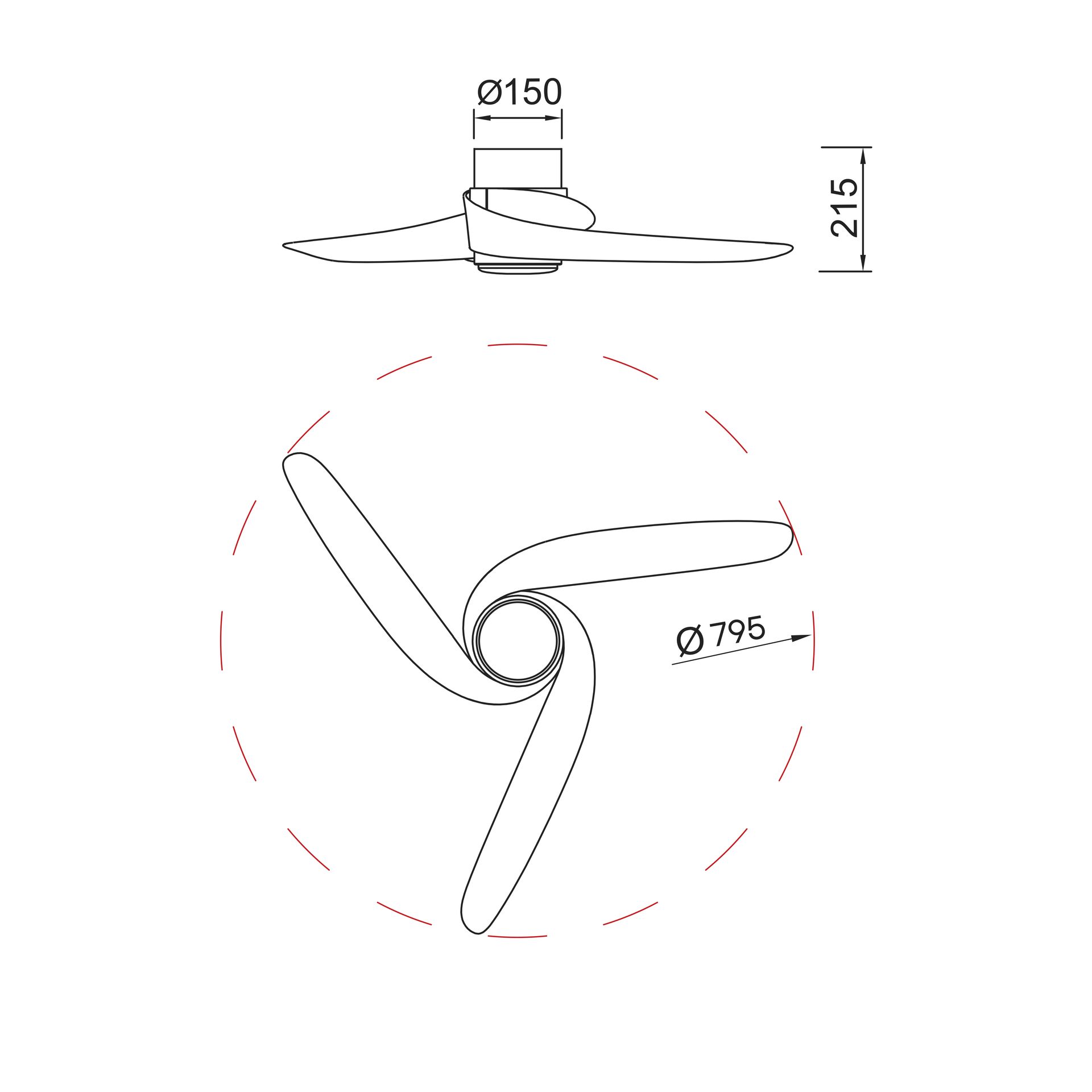 Groenland XS · Ventilador de aspas con luz · Blanco