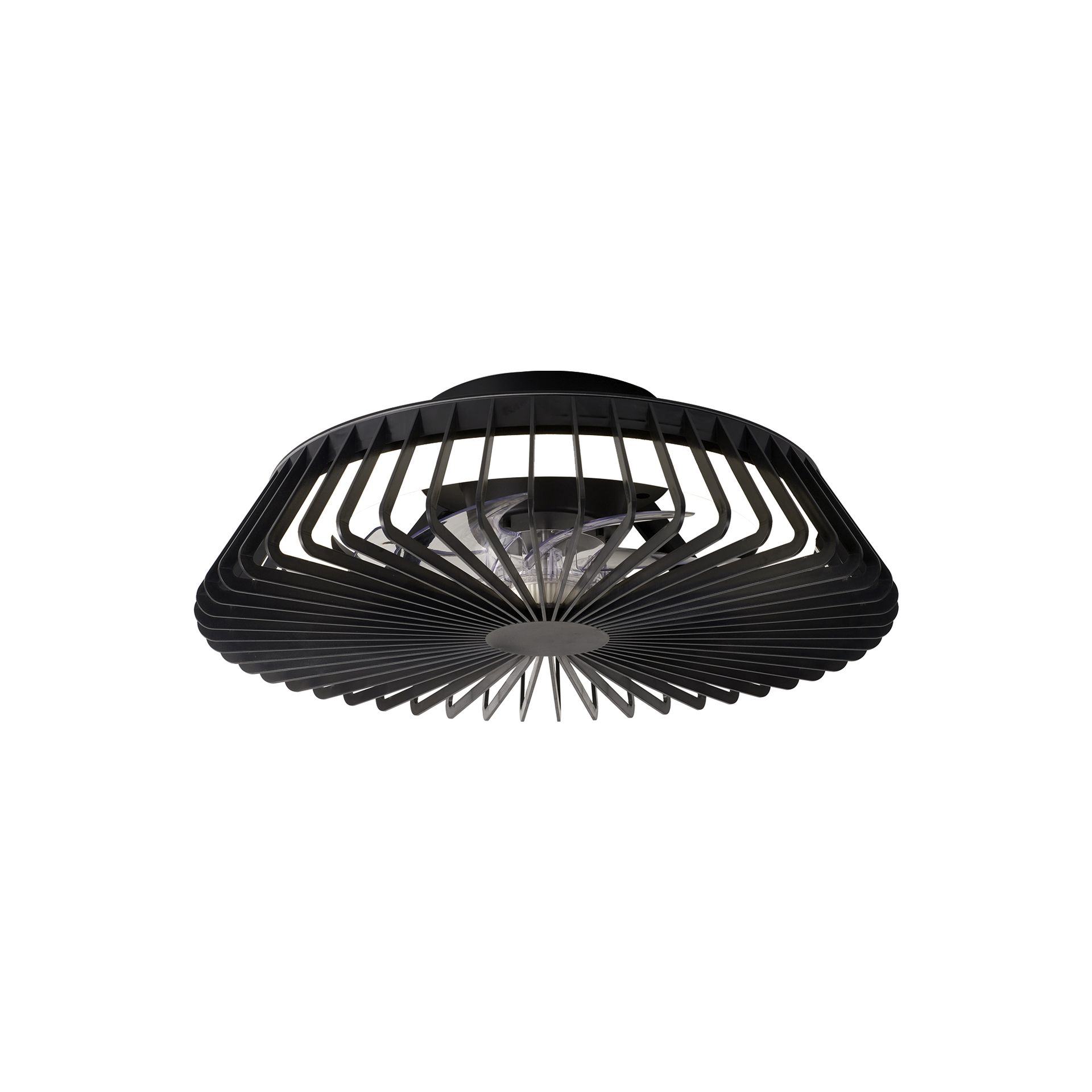 HIMALAYA * VENTILATORE NERO 35W PLAFONIERA LED 70W CON TELECOMANDO Y APP