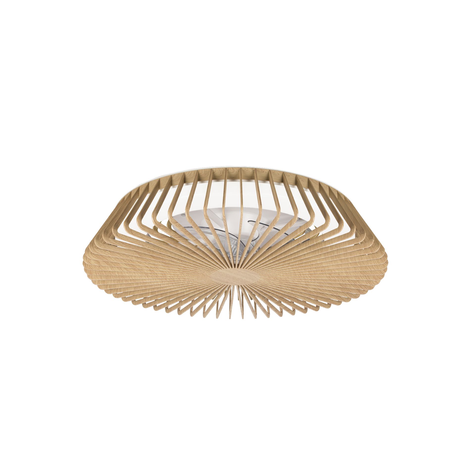 Himalaya · Plafón-ventilador de aspas ocultas con luz · Madera