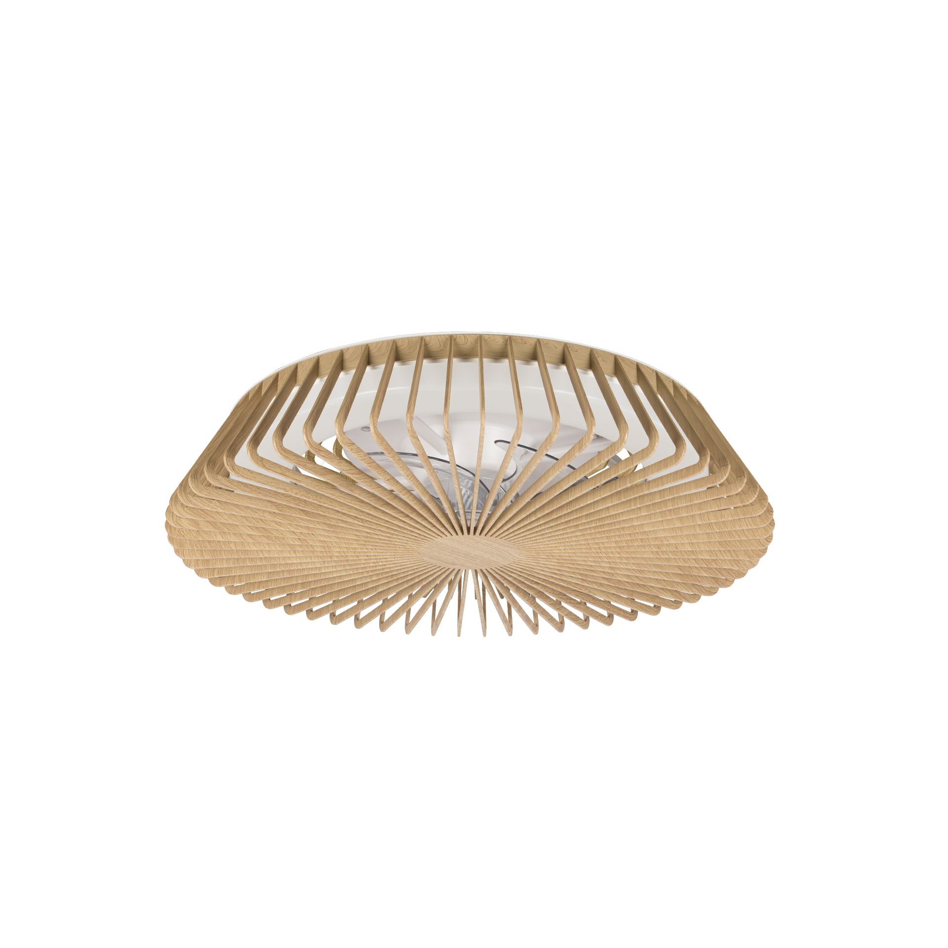Himalaya · Plafón-ventilador de aspas ocultas con luz · Madera