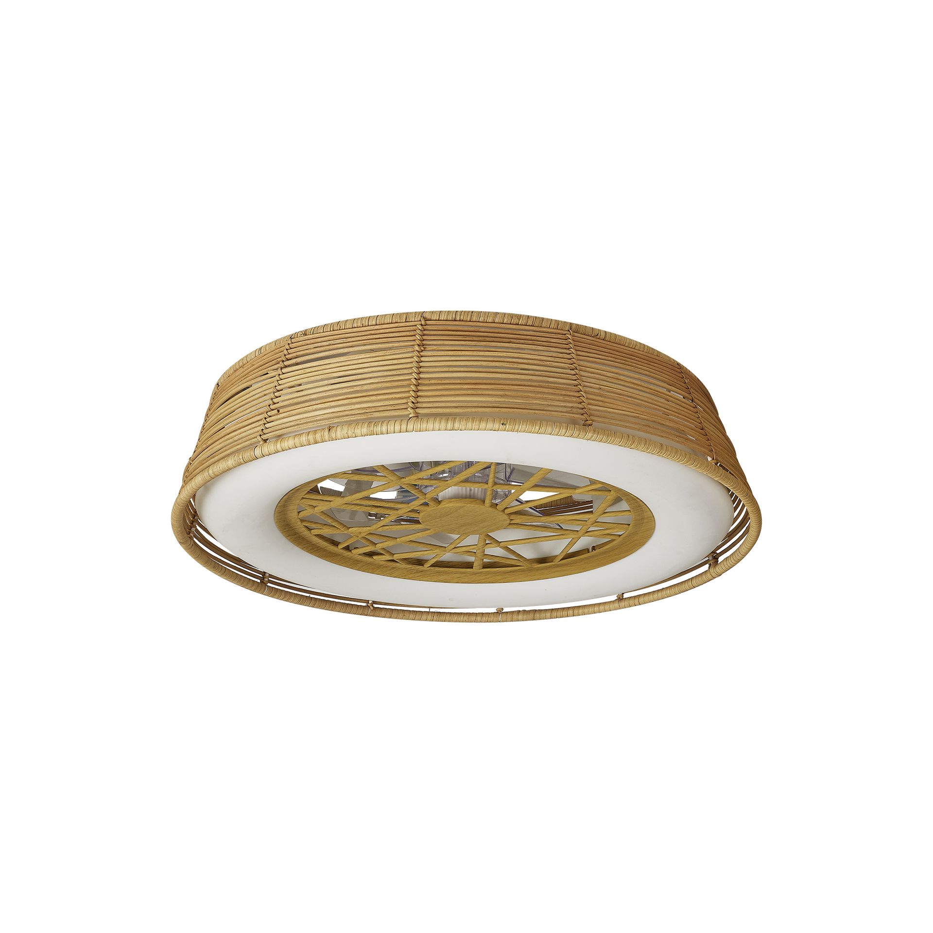 Indonesia Mini · Plafón-ventilador de aspas ocultas con luz · Roja
