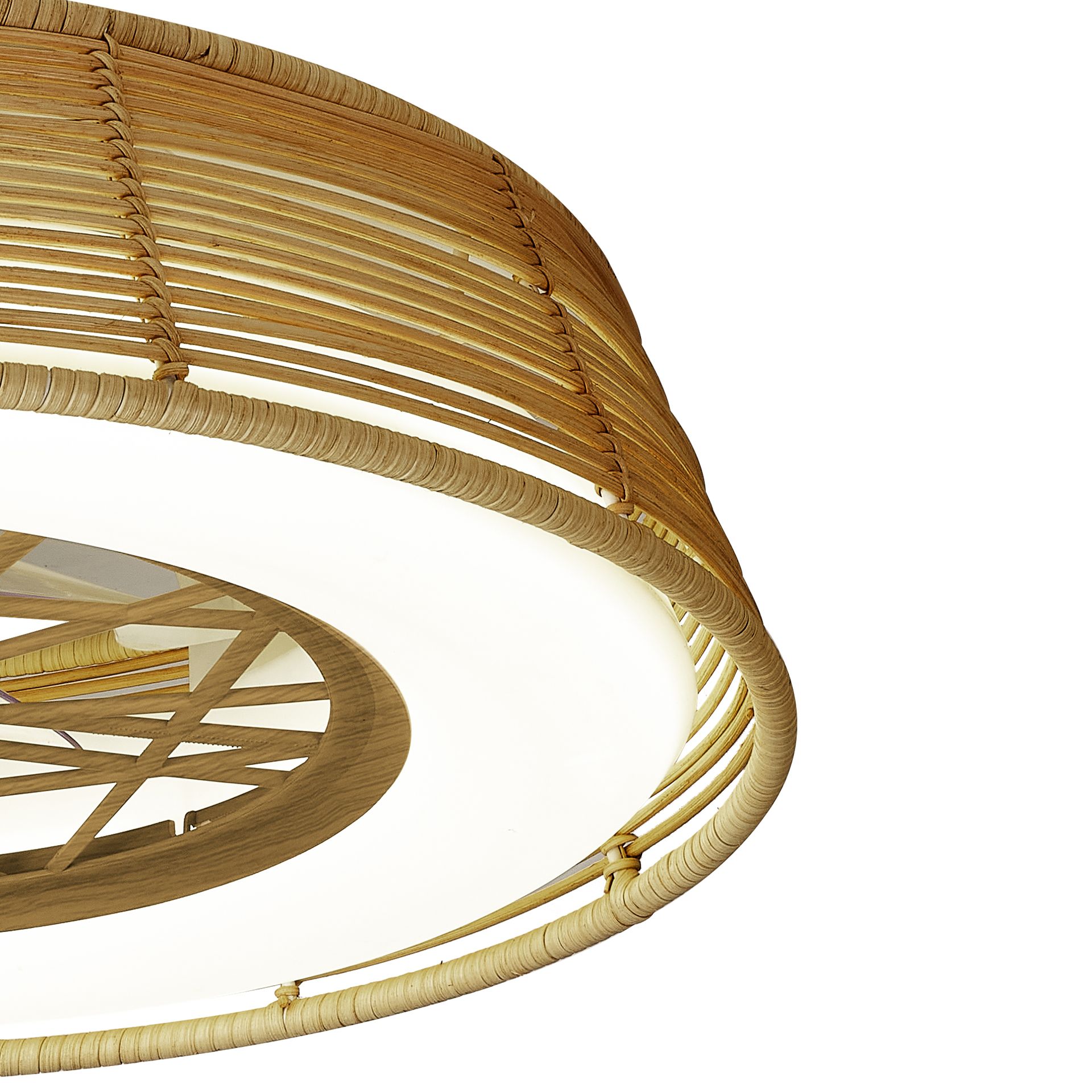 Indonesia Mini · Plafón-ventilador de aspas ocultas con luz · Roja