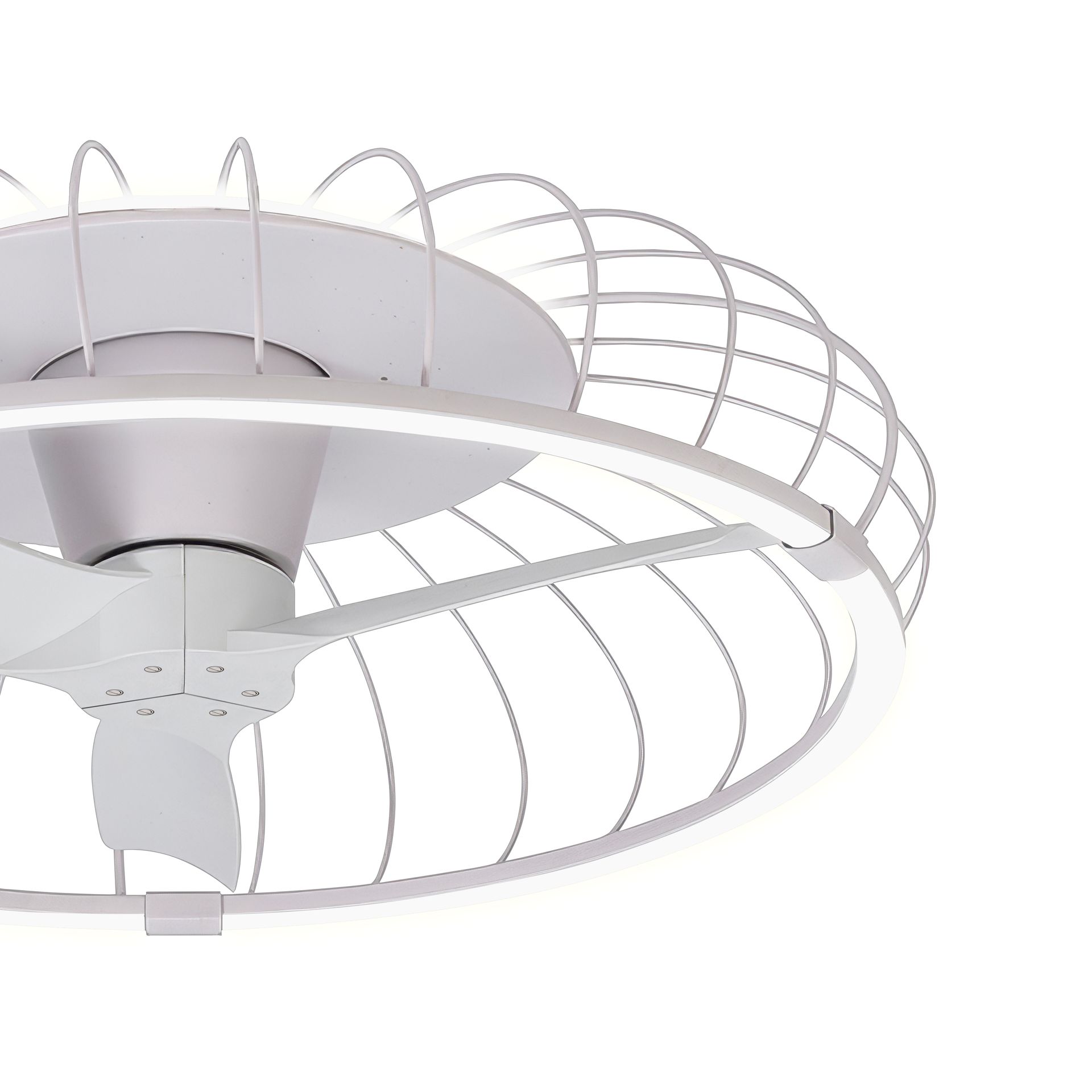 ***DES*** NATURE * VENTILATORE A SOFFITTO LED BIANCO CON TELECOMANDO