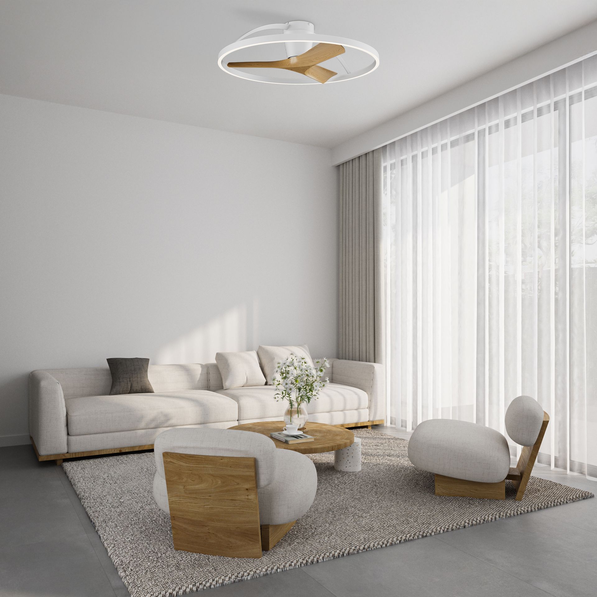 NEPAL II * FAN / LED CEILING - WHITE / WOOD