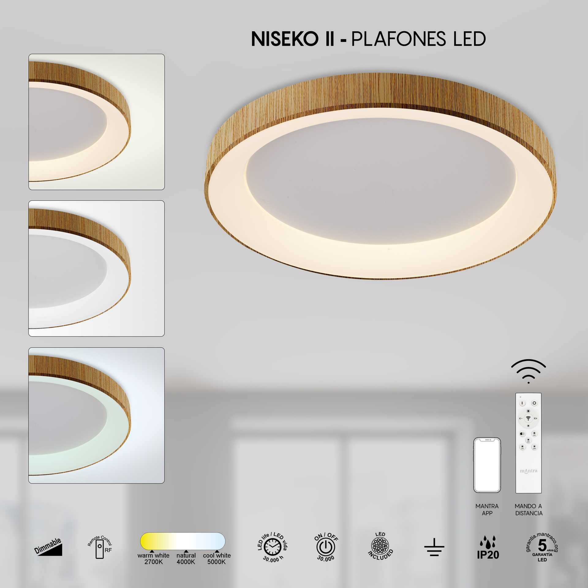 Niseko II · Plafonniers · Bois