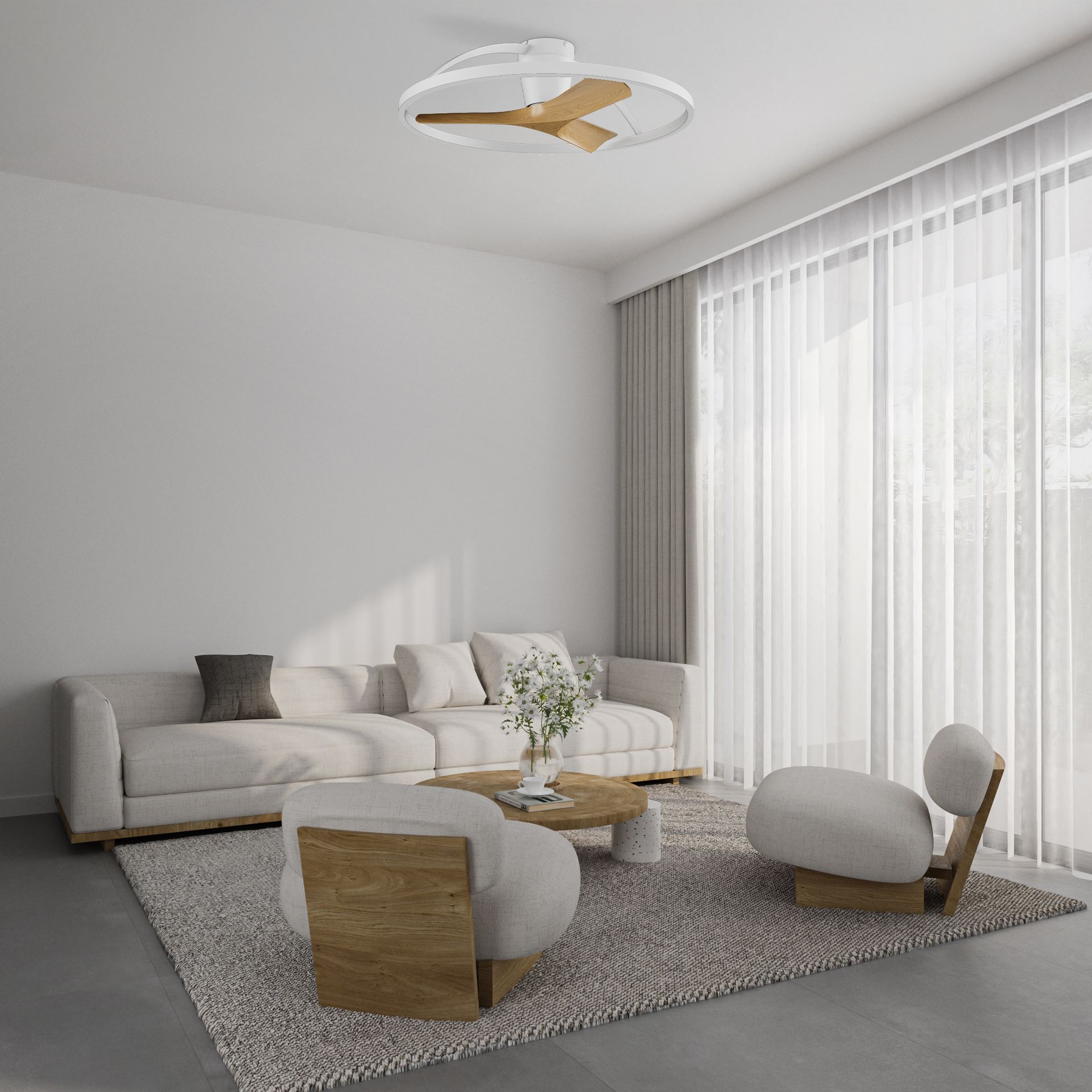 NEPAL II * FAN / LED CEILING - WHITE / WOOD