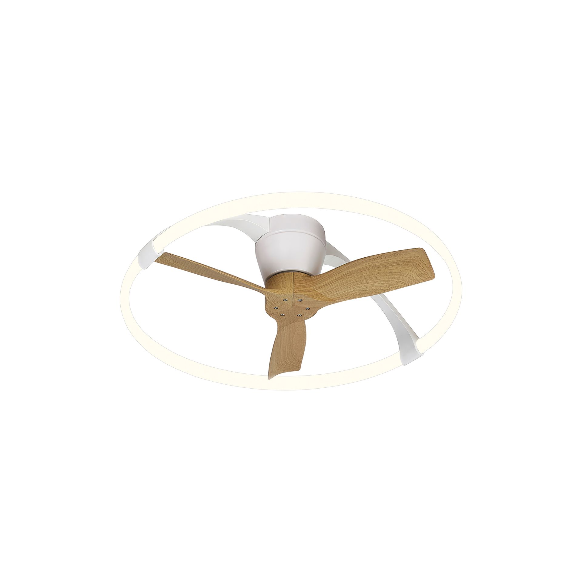 Nepal Mini · Ventilateur de plafond avec éclairage · Blanc / Bois