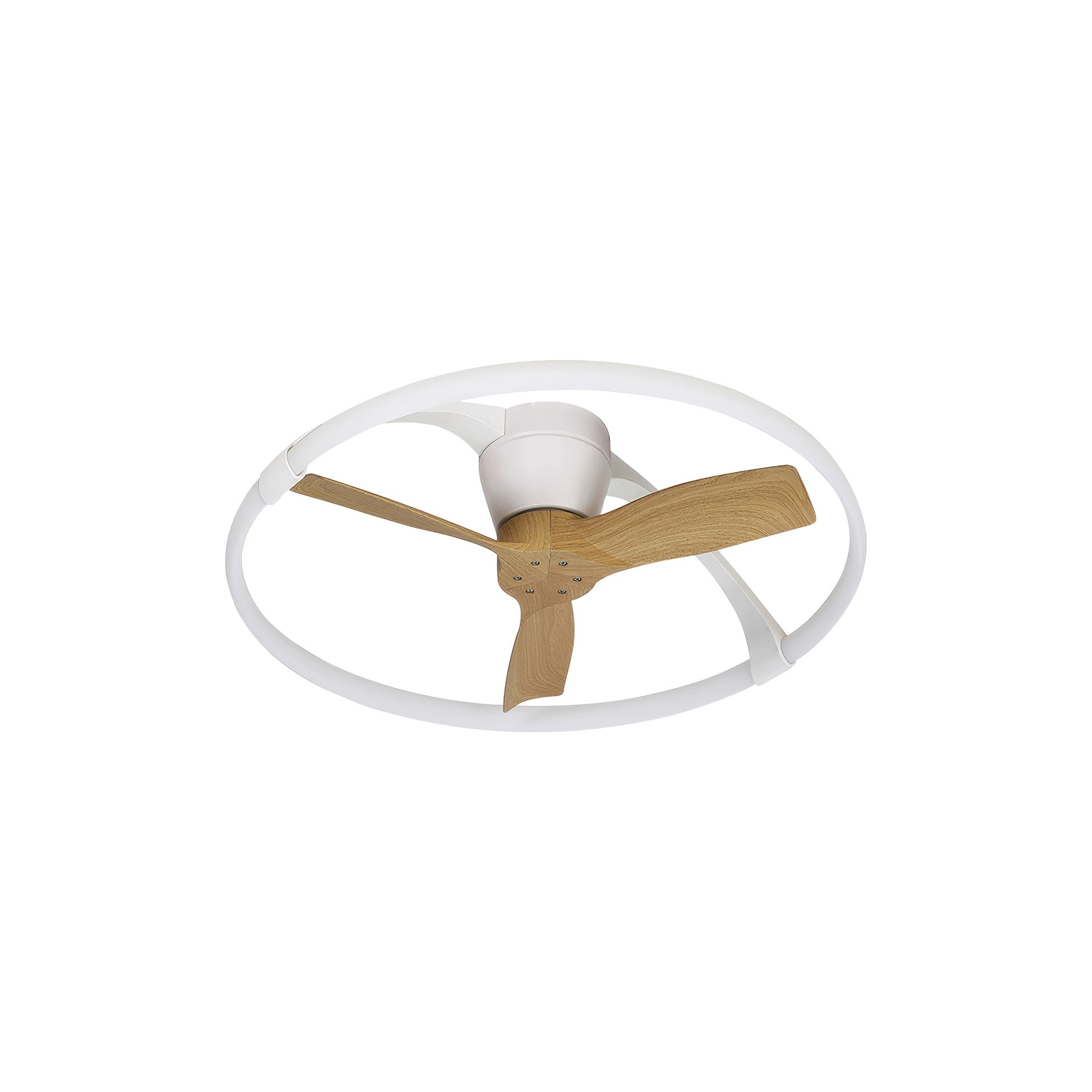 Nepal Mini · Ventilateur de plafond avec éclairage · Blanc / Bois