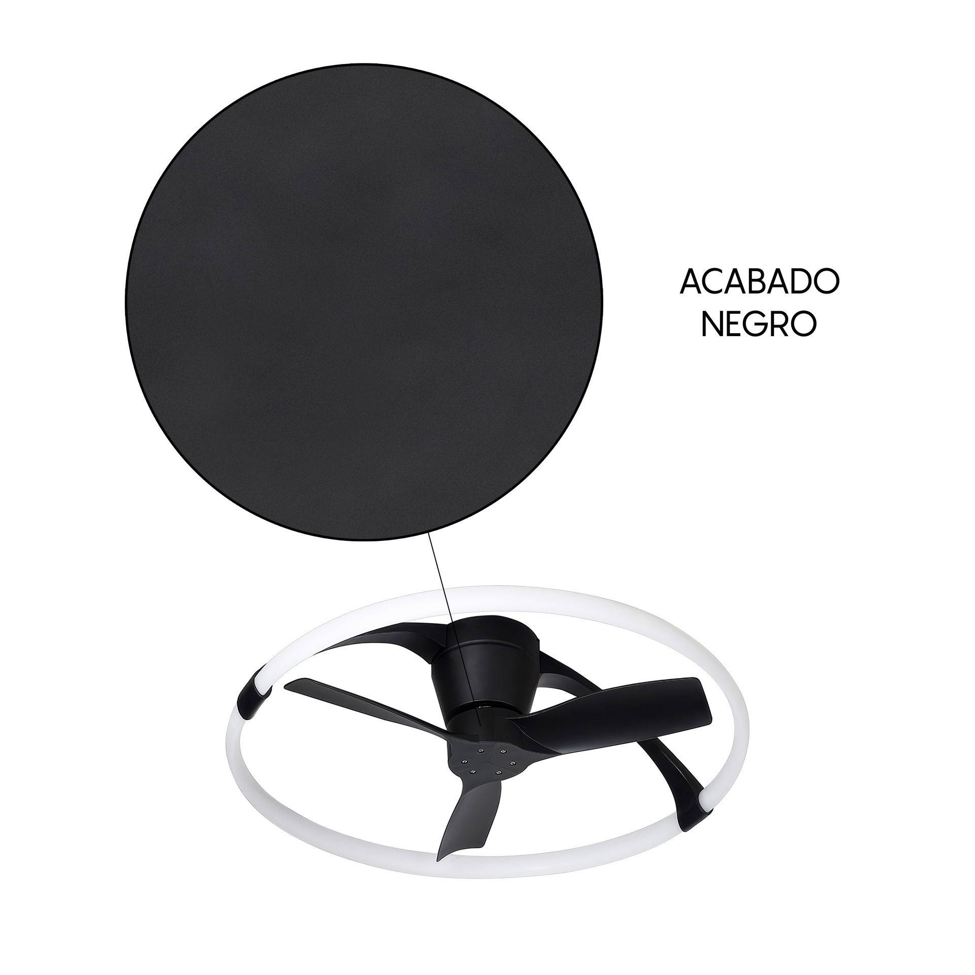 NEPAL MINI * VENTILATORE NERO LED CON TELECOMANDO