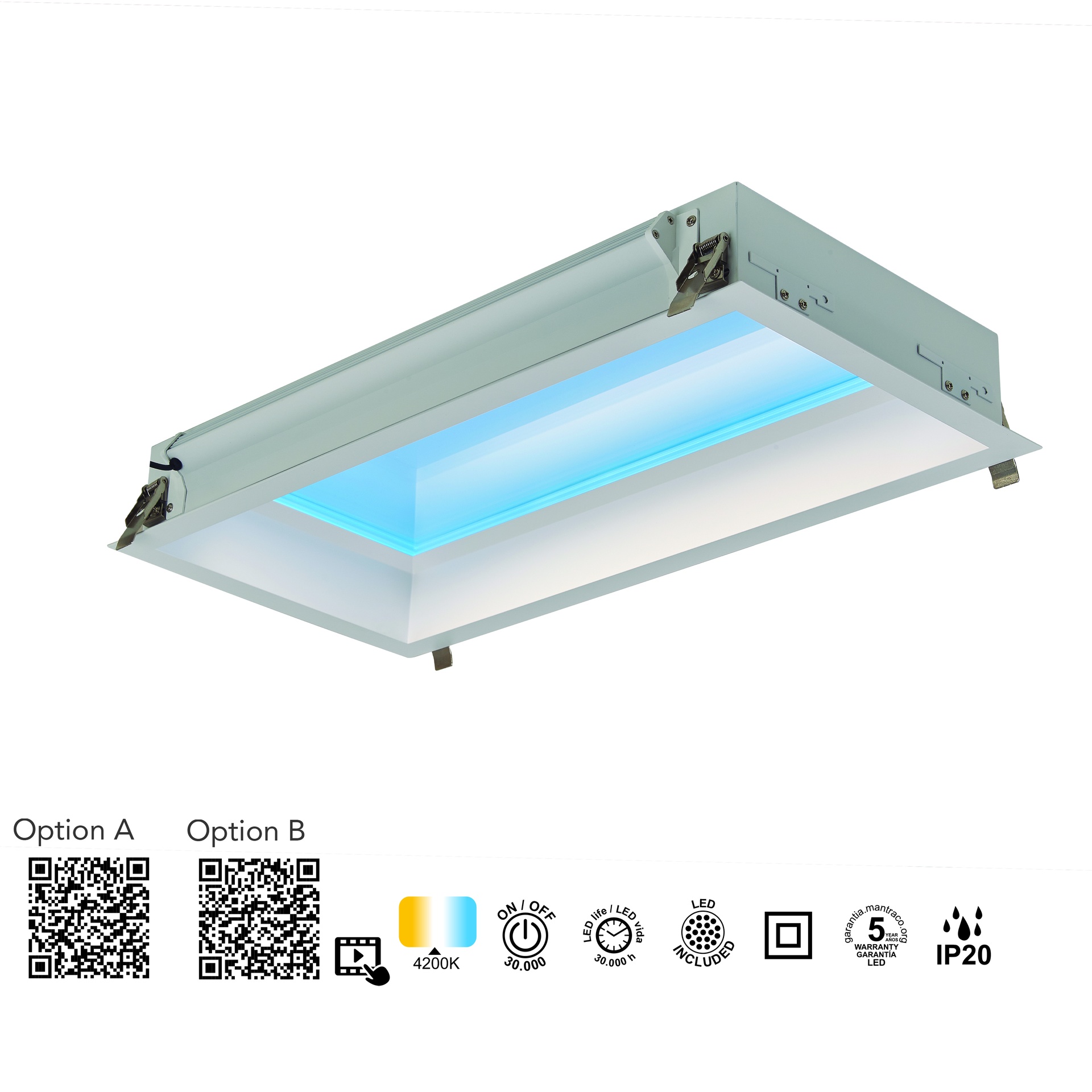 BLUE SKY * RECCESSED LED CEILING 60 x 30