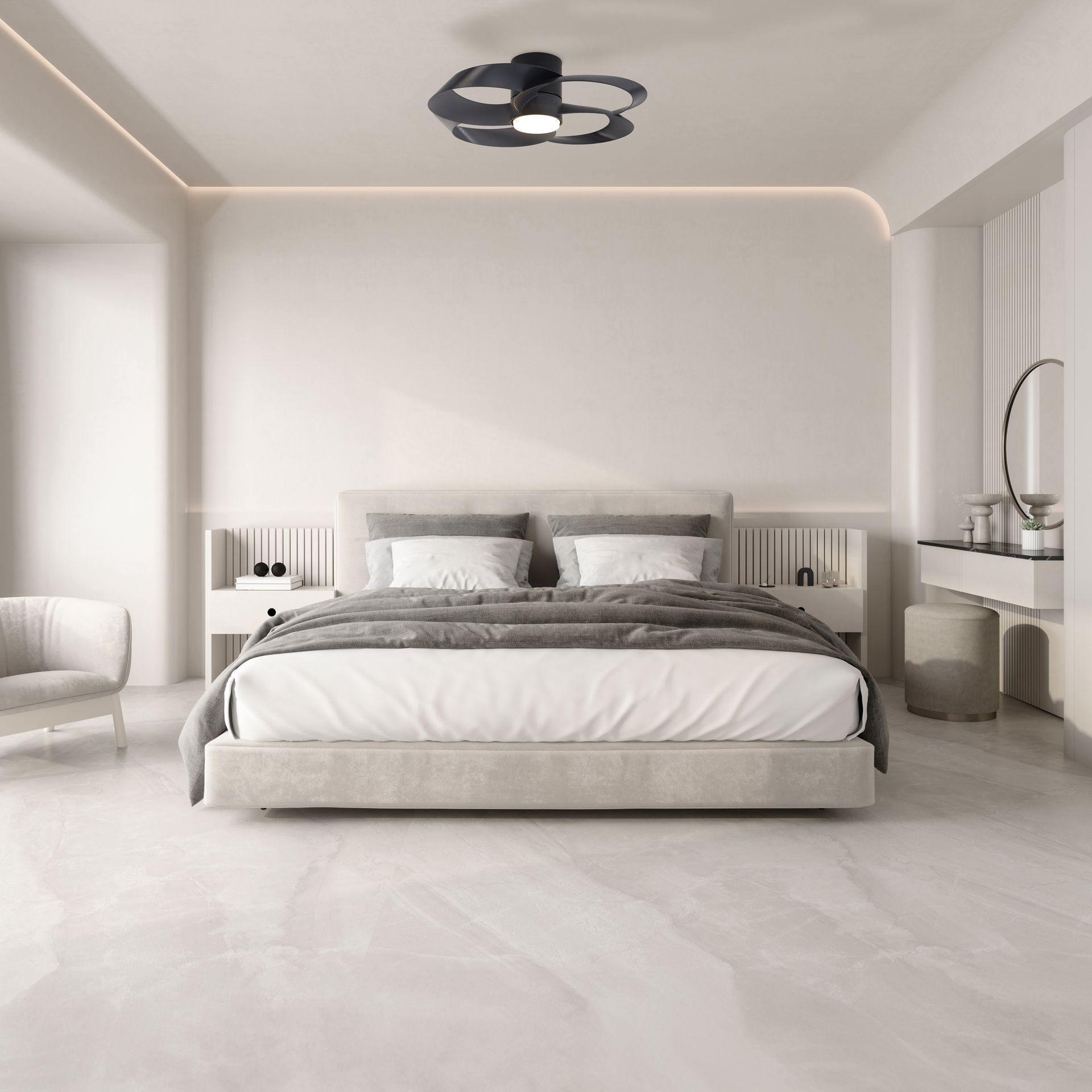 Rose · Ventilador de aspas con luz · Black