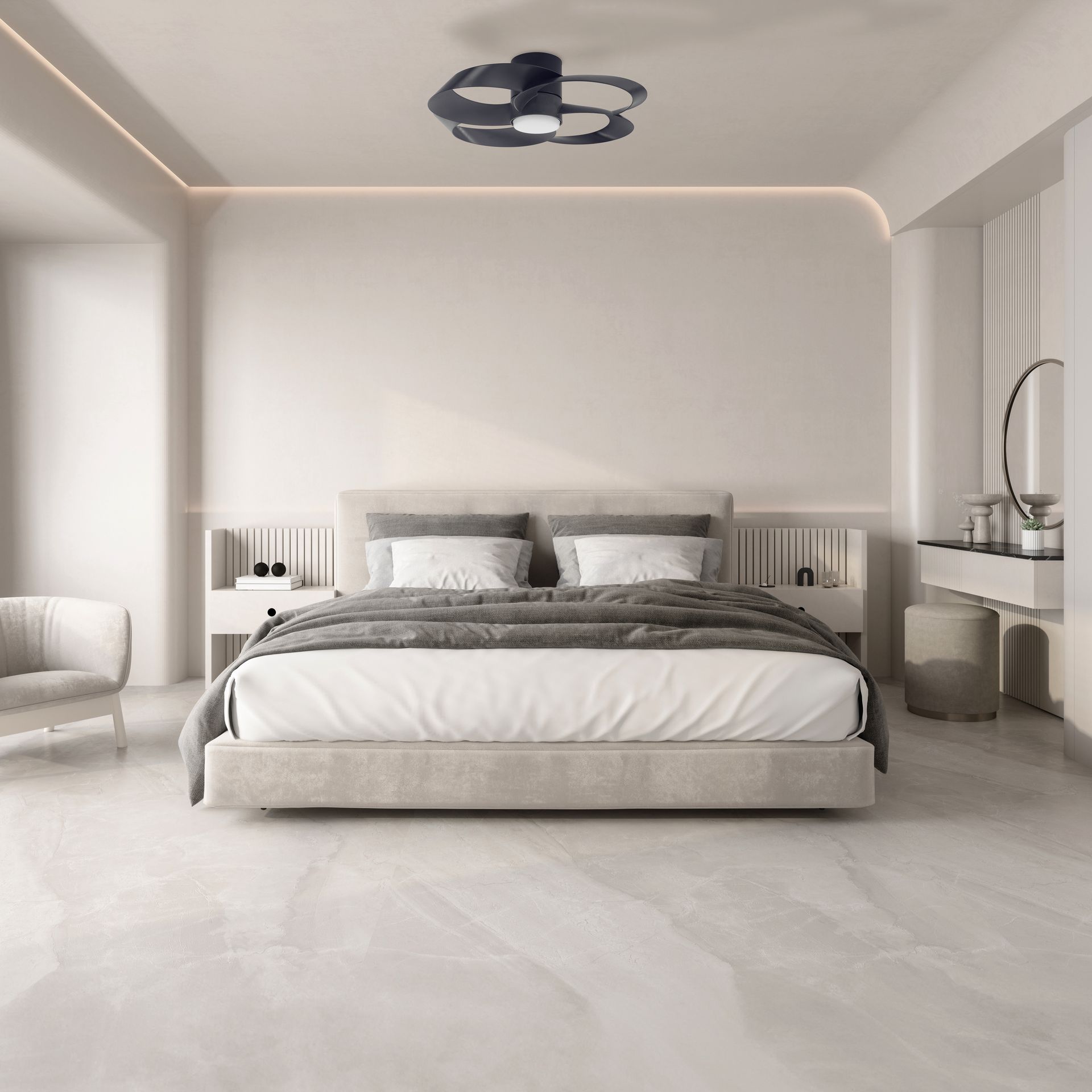 Rose · Ventilador de aspas con luz · Black