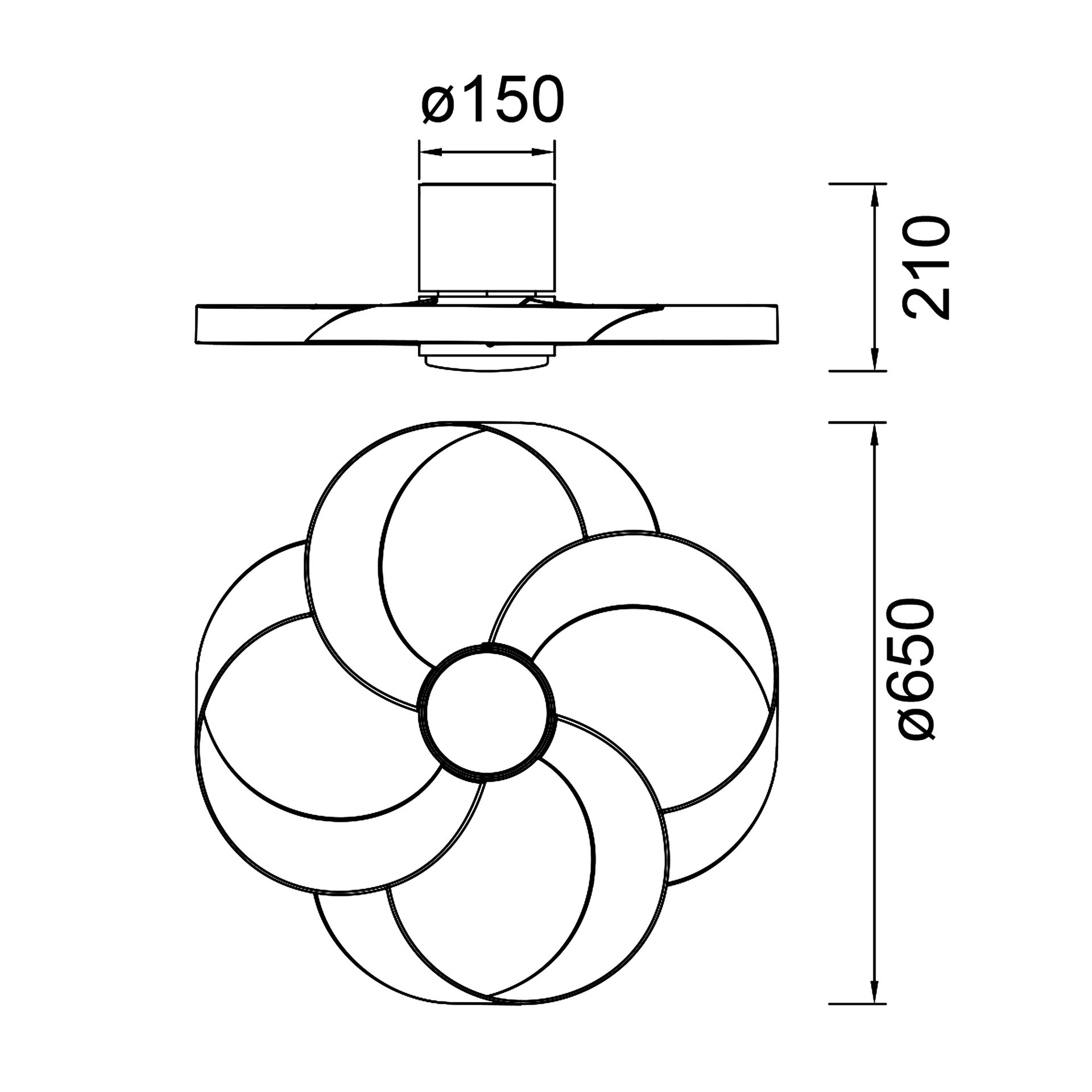 ROSE* PLAFÓN / VENTILADOR - BLANCO+MADERA