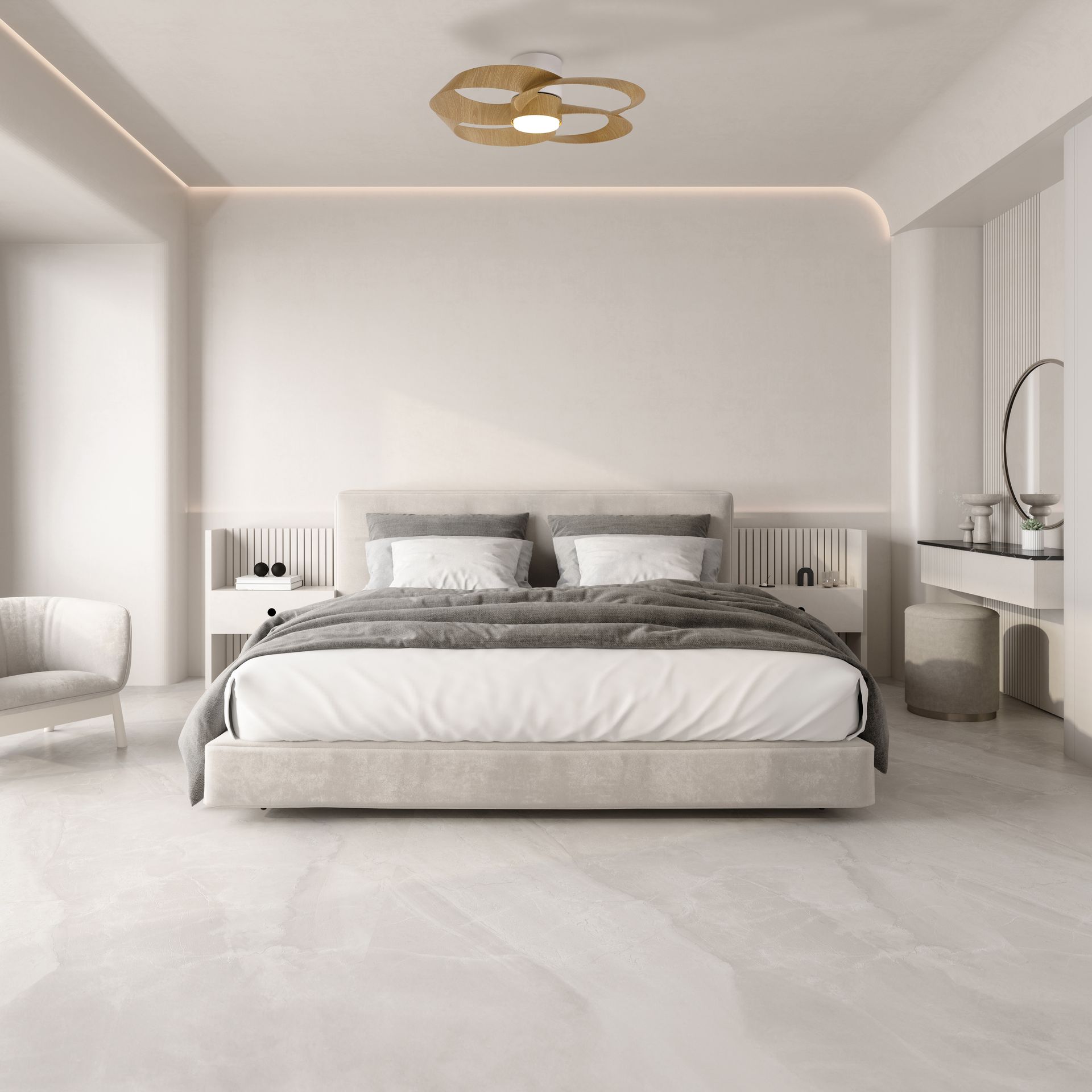 ROSE* PLAFÓN / VENTILADOR - BLANCO+MADERA