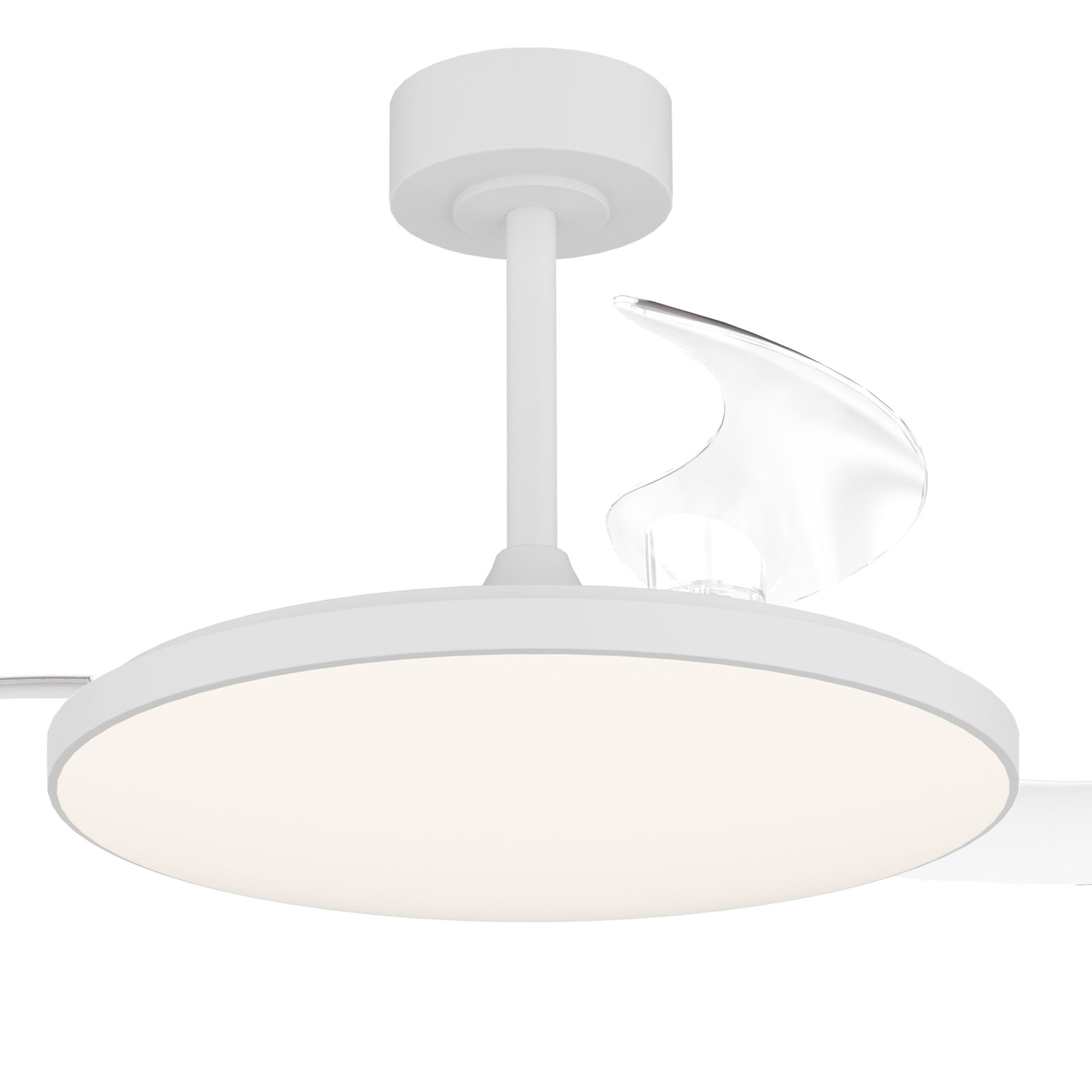 Slim Fan · Ceiling fan with retractable blades and light · Black