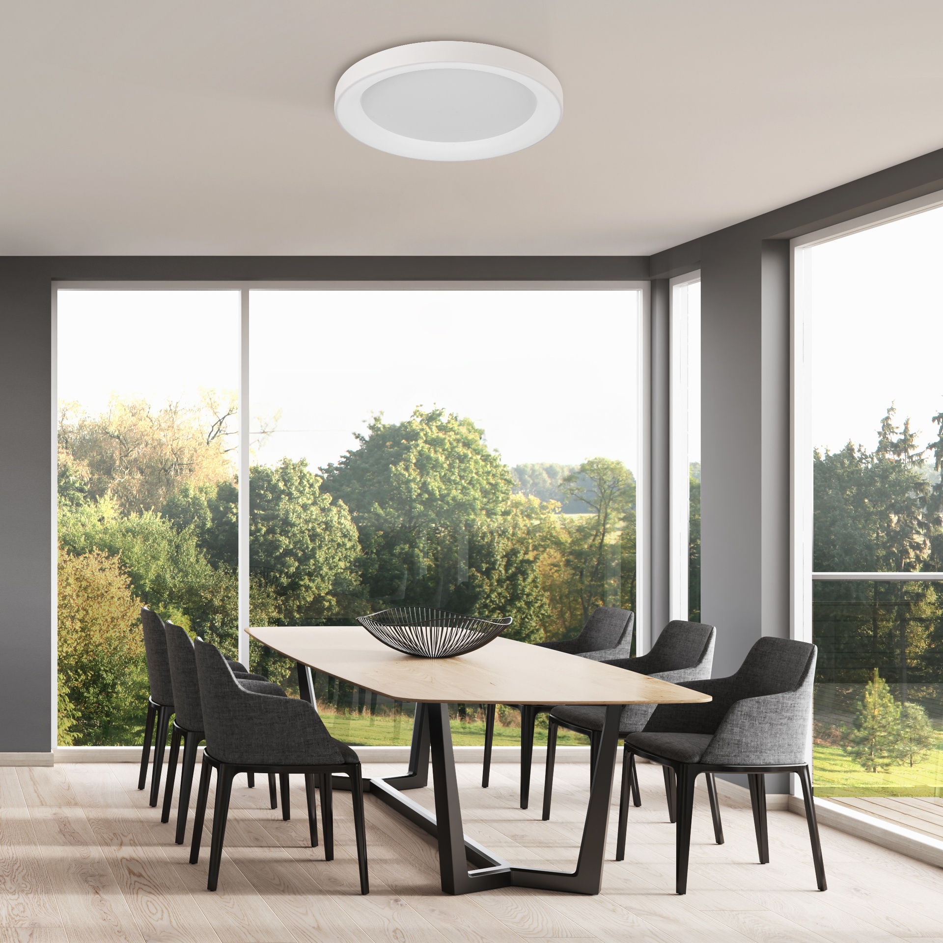 NISEKO II * ROUND CEILING 78 CM - WITH REMOTE CONTROL CCT - WHITE