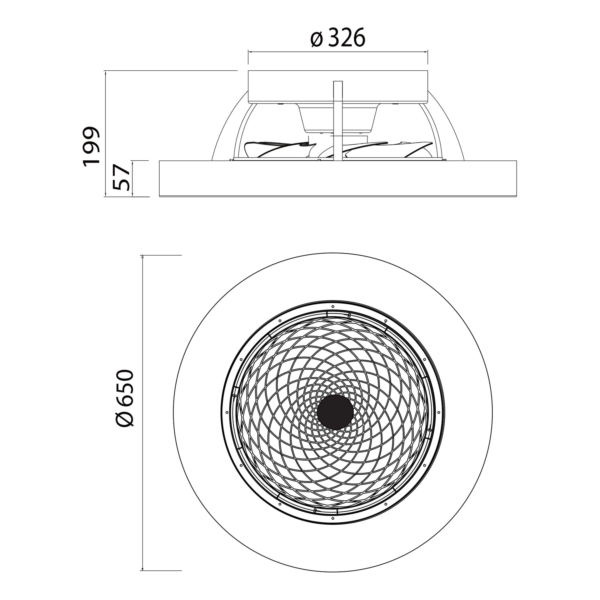 Tíbet · Plafón-ventilador de aspas ocultas con luz · Madera / Blanco