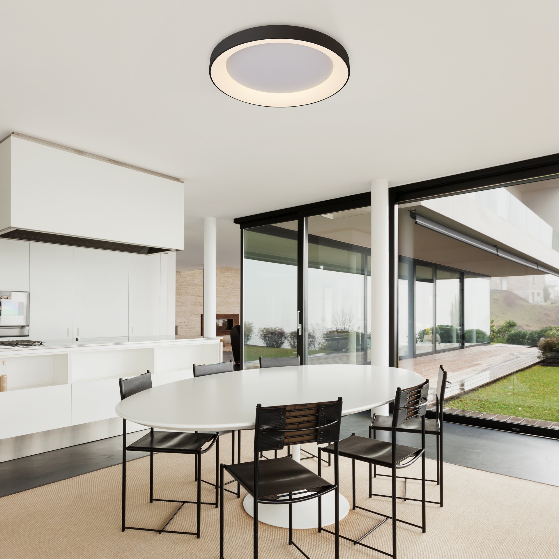 NISEKO II * ROUND CEILING 90 CM - WITH REMOTE CONTROL CCT - BLACK