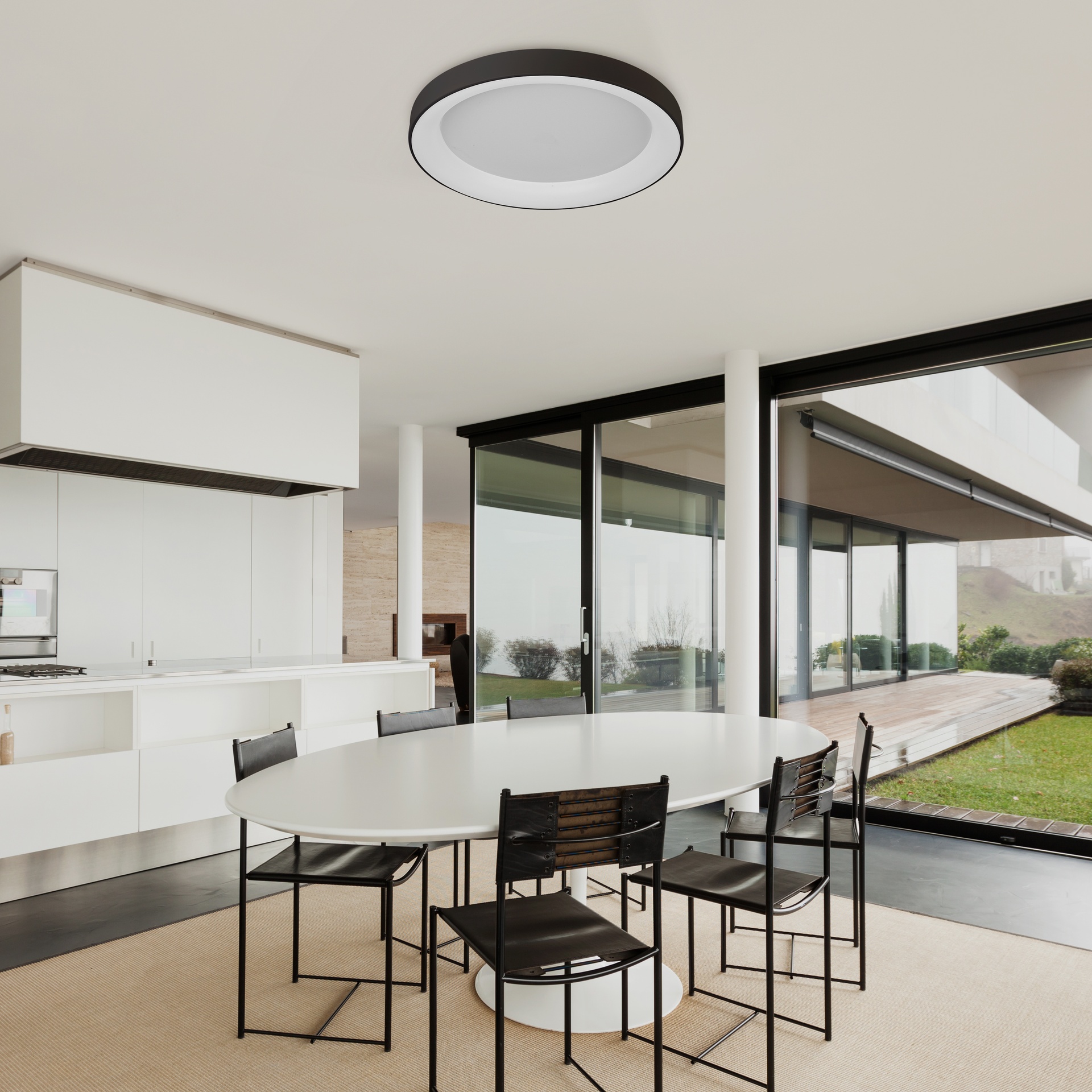 NISEKO II * ROUND CEILING 90 CM - WITH REMOTE CONTROL CCT - BLACK