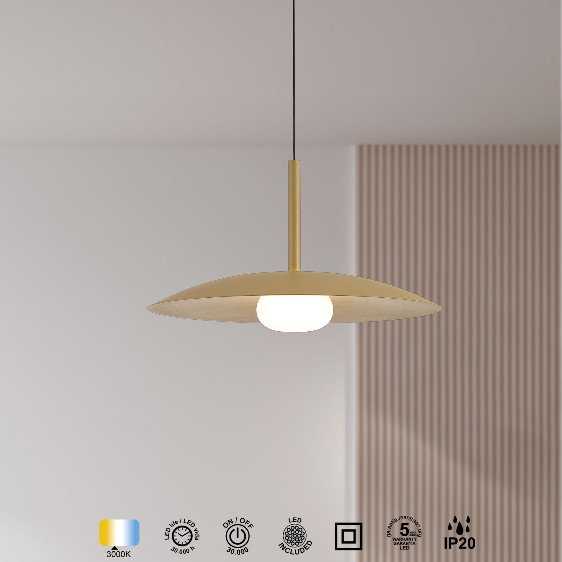 LIDIA * SOSPESO 1L LED 12W  - ORO OPACO