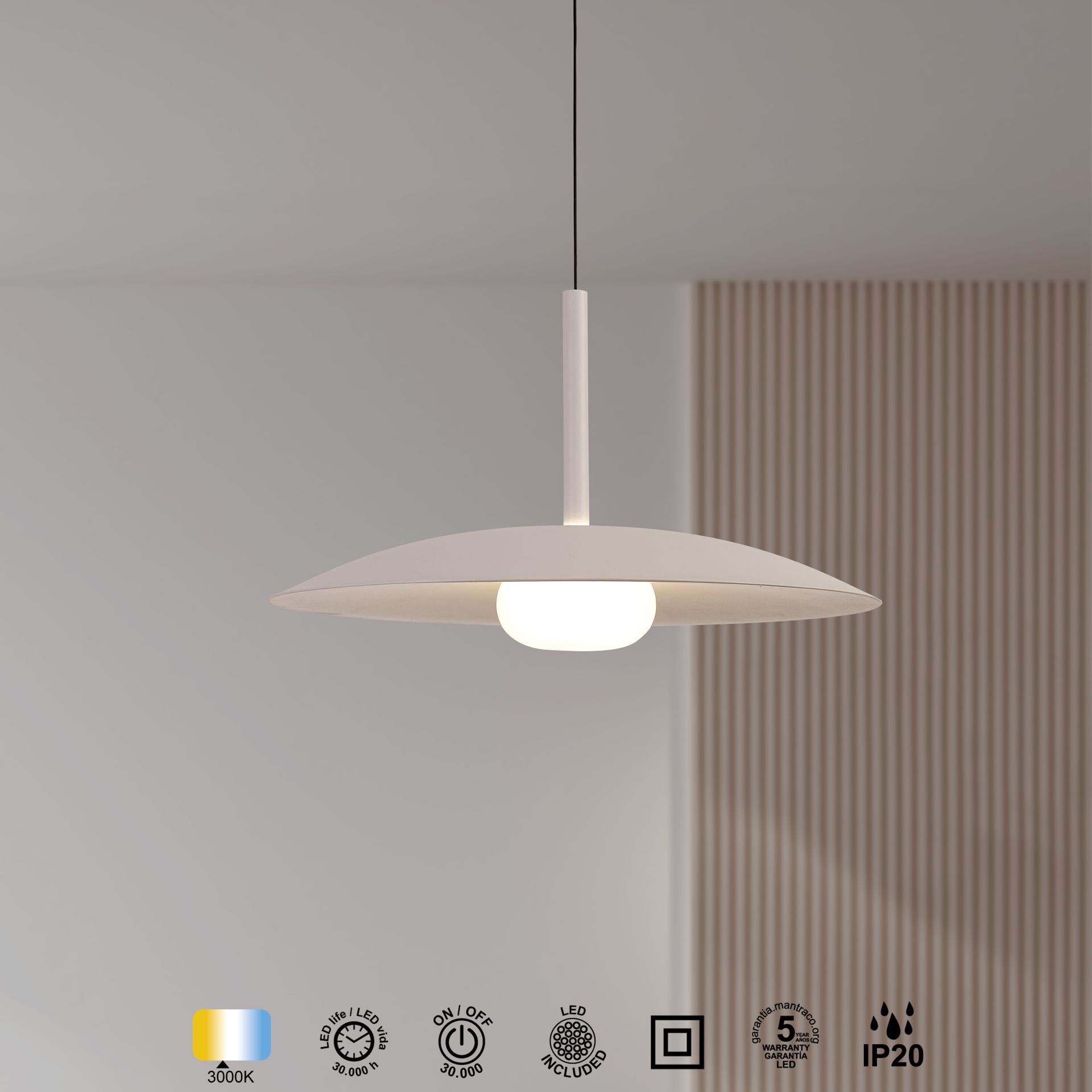 LIDIA * SOSPESO 1L LED 12W  - BIANCO