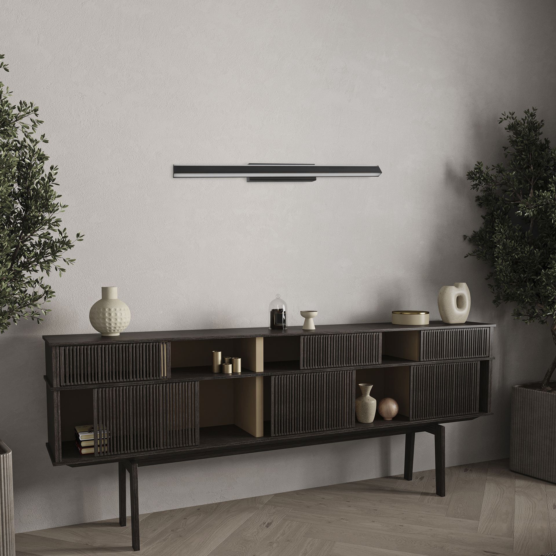 LINEALE * PLAFONIERA LED 22W - NERO SABBIATO