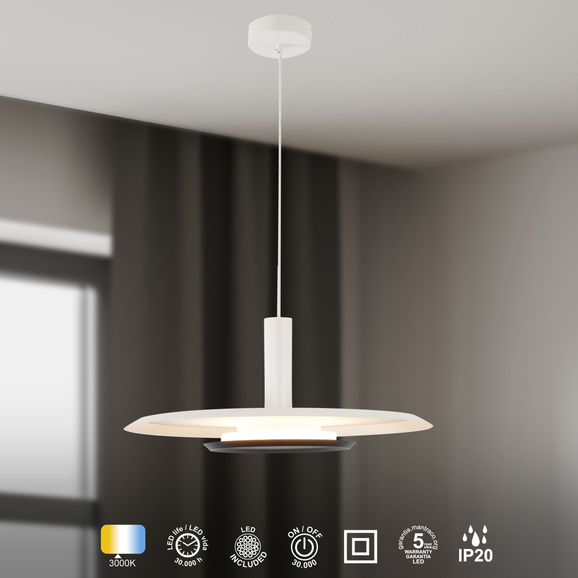 Tina · Luminaires de plafond · Blanc mat