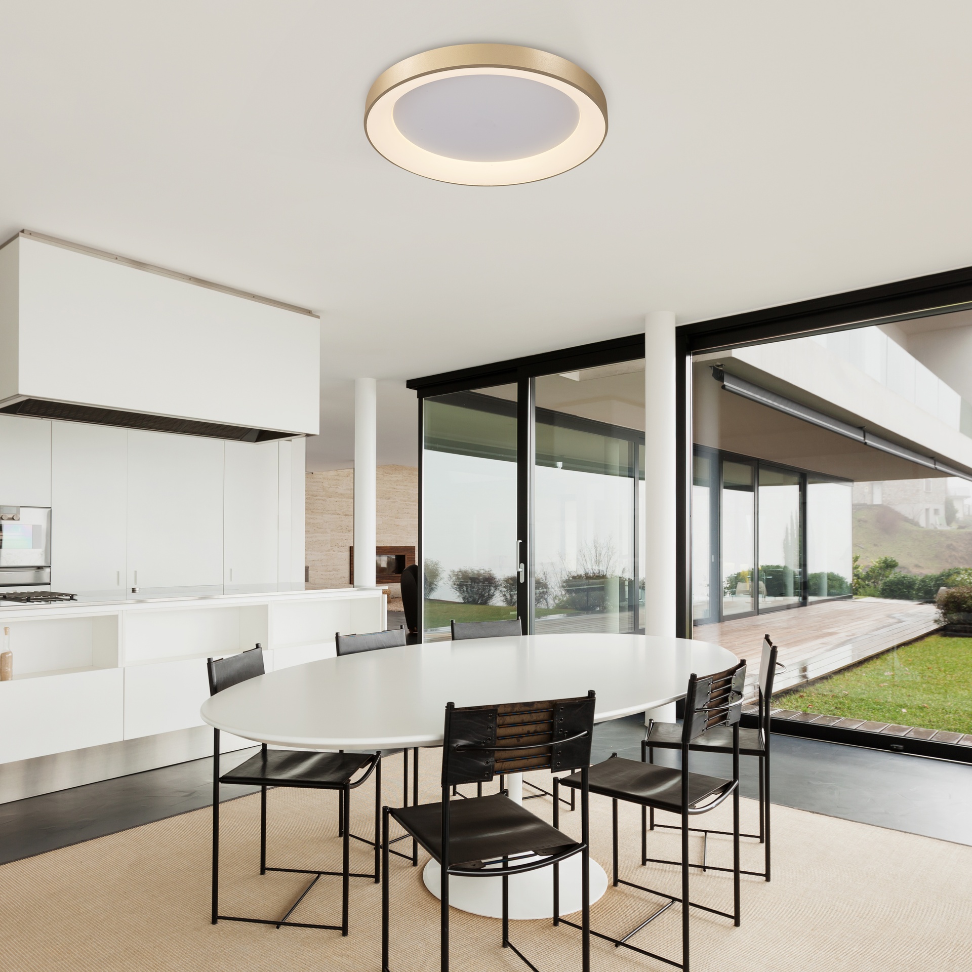 NISEKO II * ROUND CEILING 90 CM - WITH REMOTE CONTROL CCT - GOLD