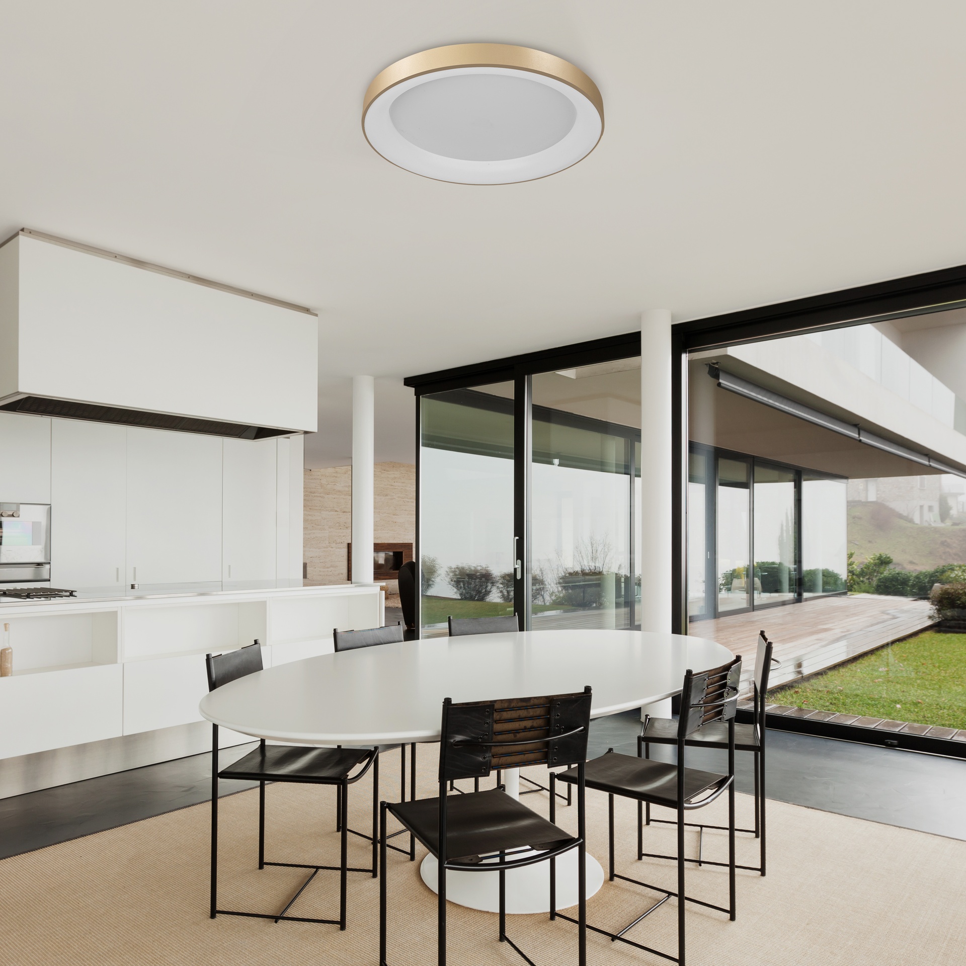 NISEKO II * ROUND CEILING 90 CM - WITH REMOTE CONTROL CCT - GOLD