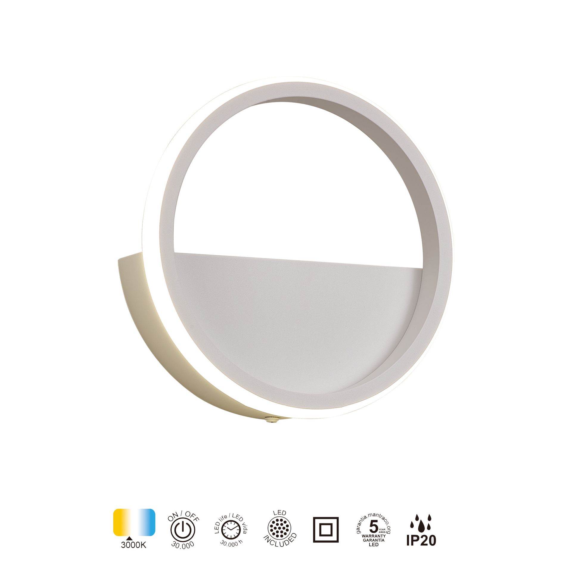 KITESURF WHITE * WALL LAMP (MEDIUM) 