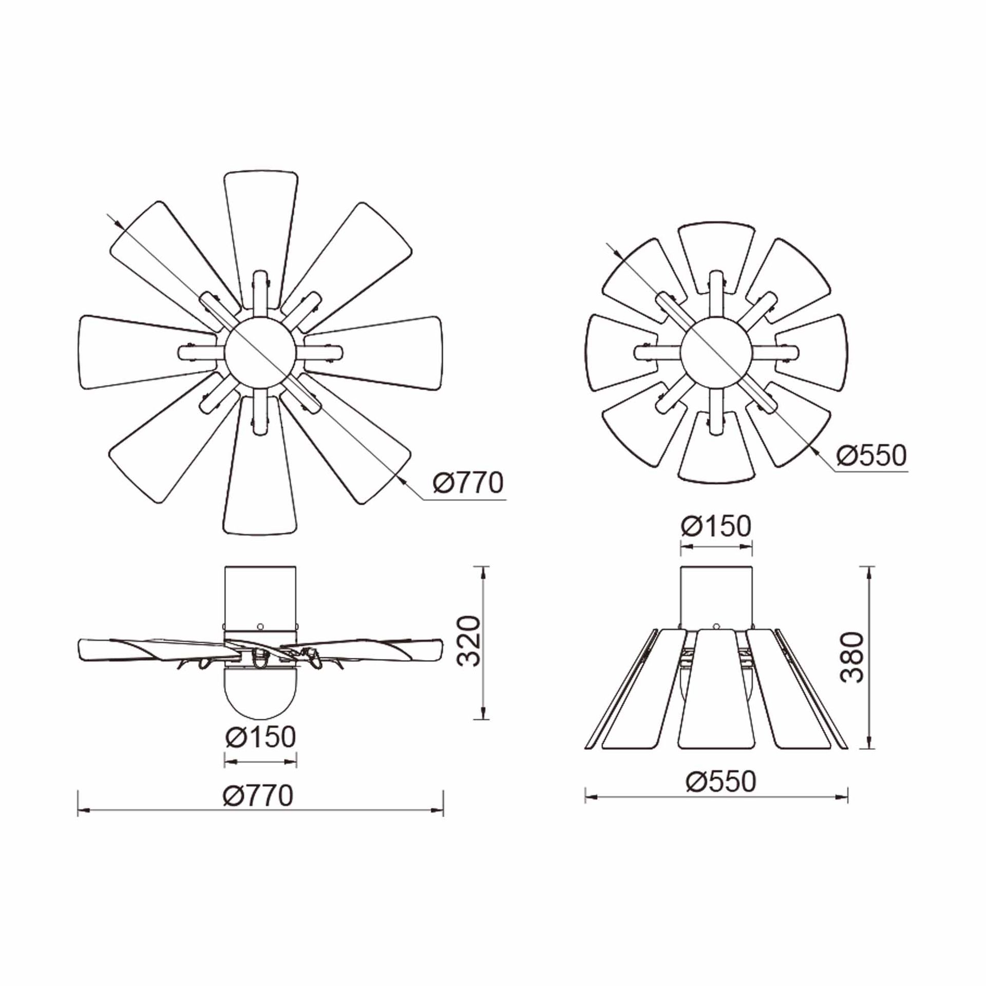 CENTRIFUGUE * FAN BLACK/WALNUT