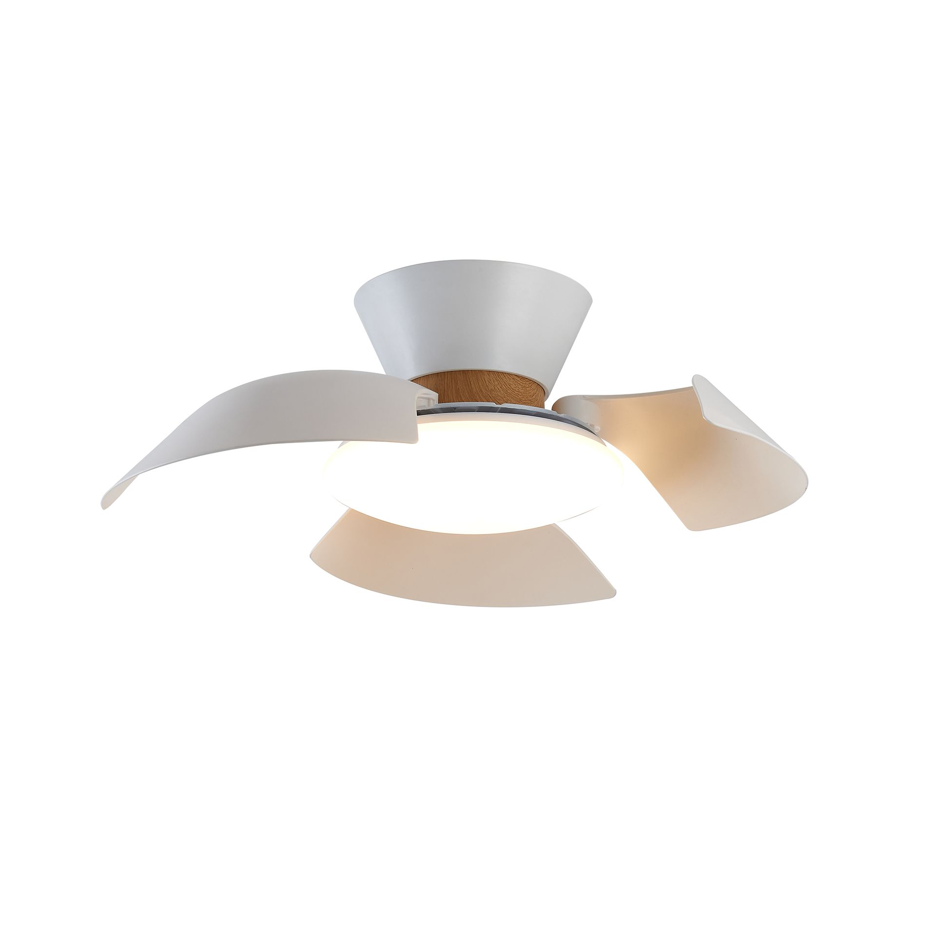 Lazo · Ventilateur de plafond à pales rétractables avec éclairage · Blanc