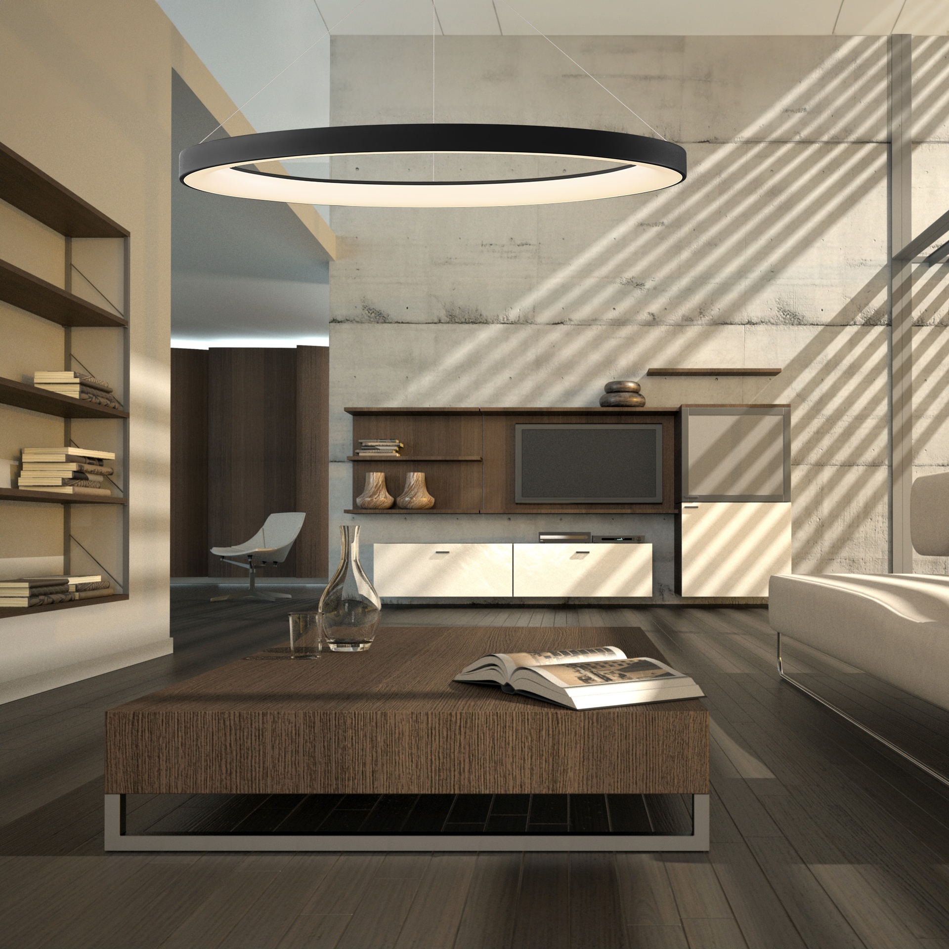 NISEKO II * PENDANT 90 CM - WITH REMOTE CONTROL - BLACK