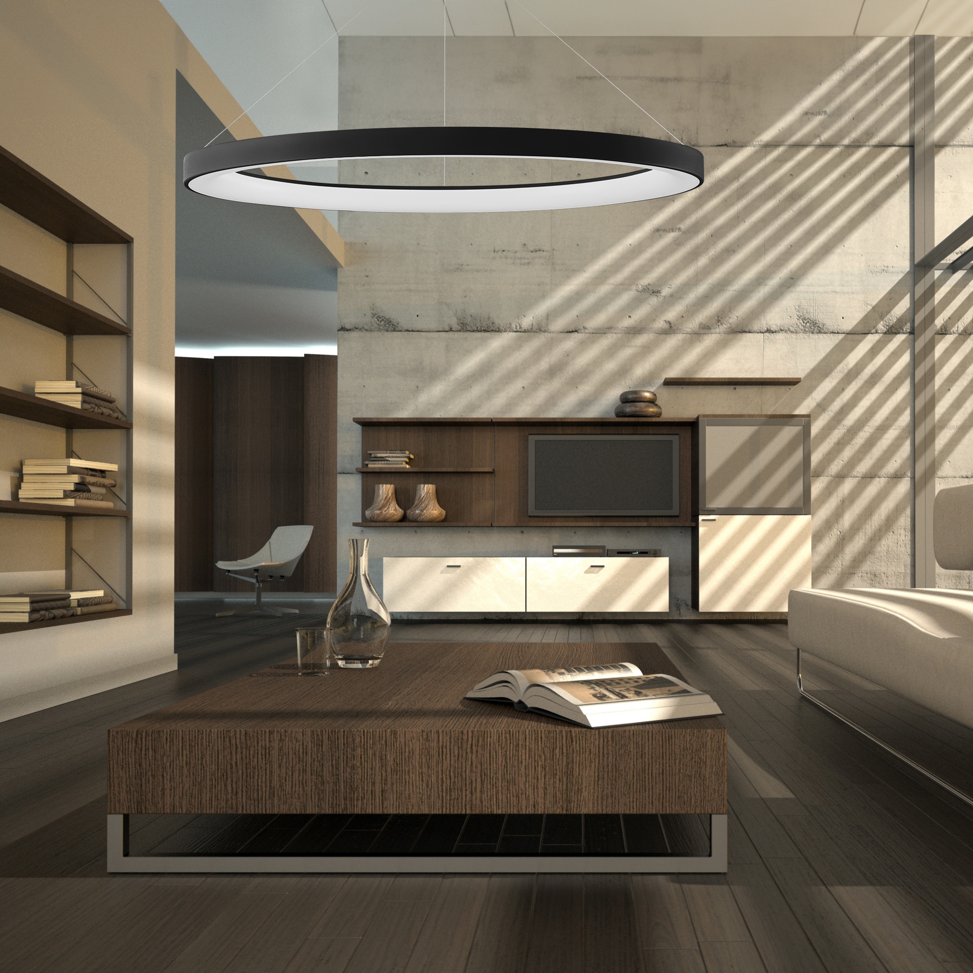 NISEKO II * PENDANT 90 CM - WITH REMOTE CONTROL - BLACK