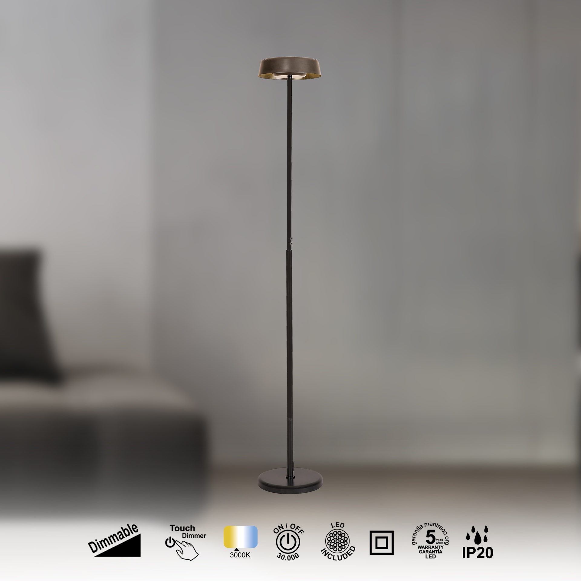 Noa II · Lampade da terra · Nero