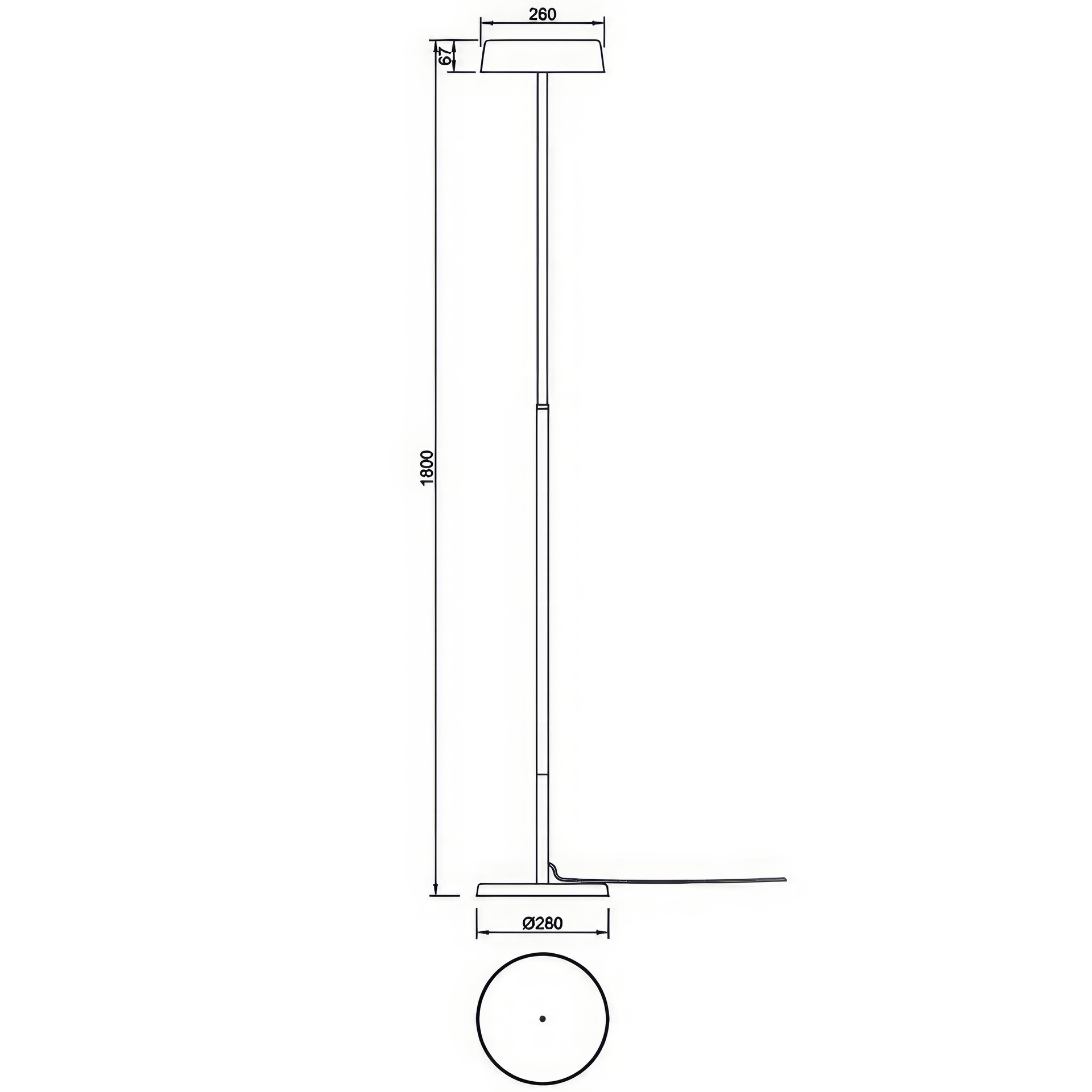 NOA II * FLOOR LAMP 21+9W 3000K TOUCH DIMMER  WHITE/WOOD