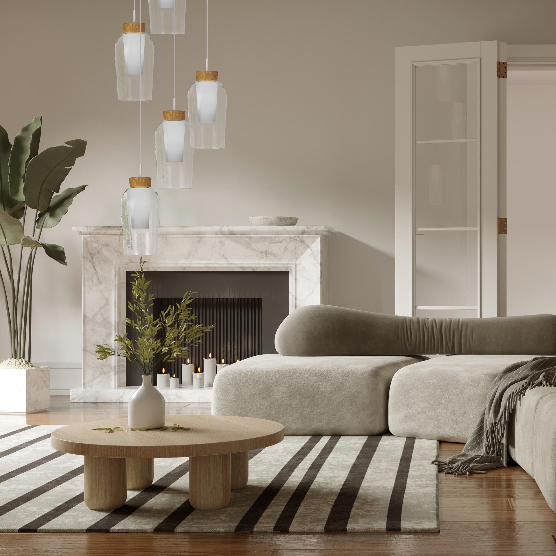 Nora · Luminarias de techo · Blanco / Madera