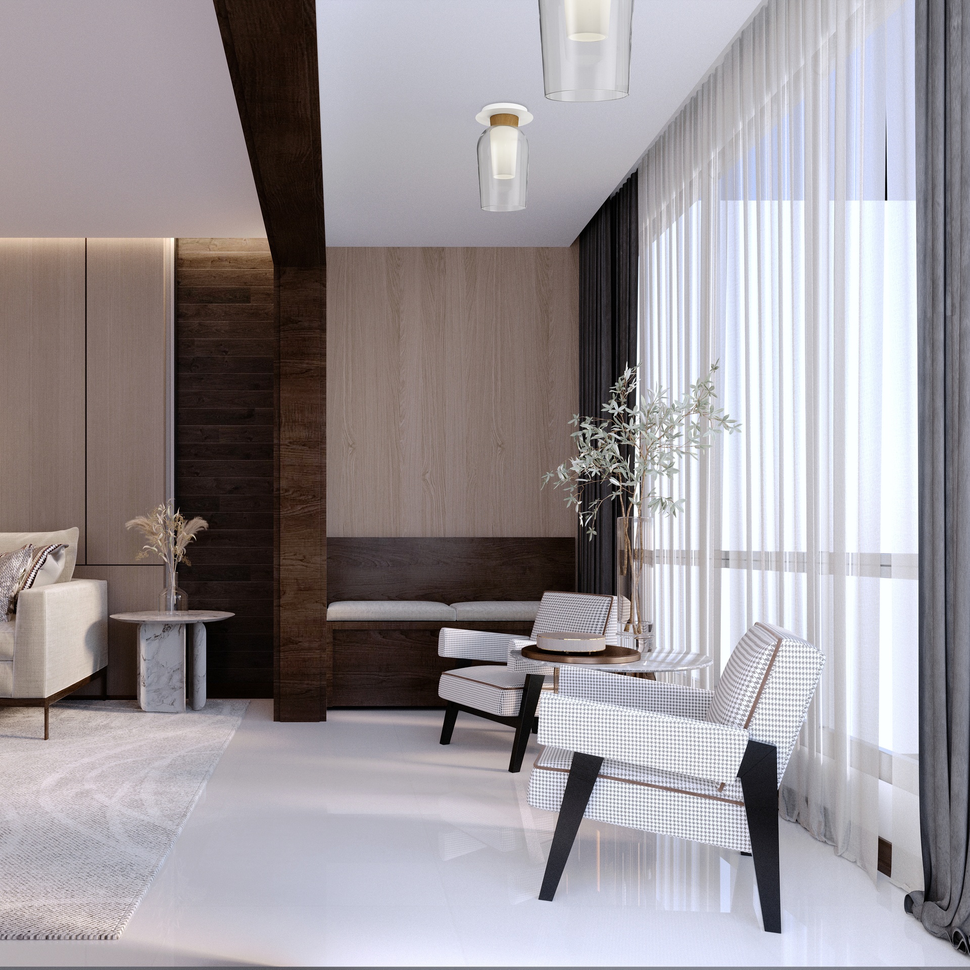 Nora · Ceiling lights · White / Wood