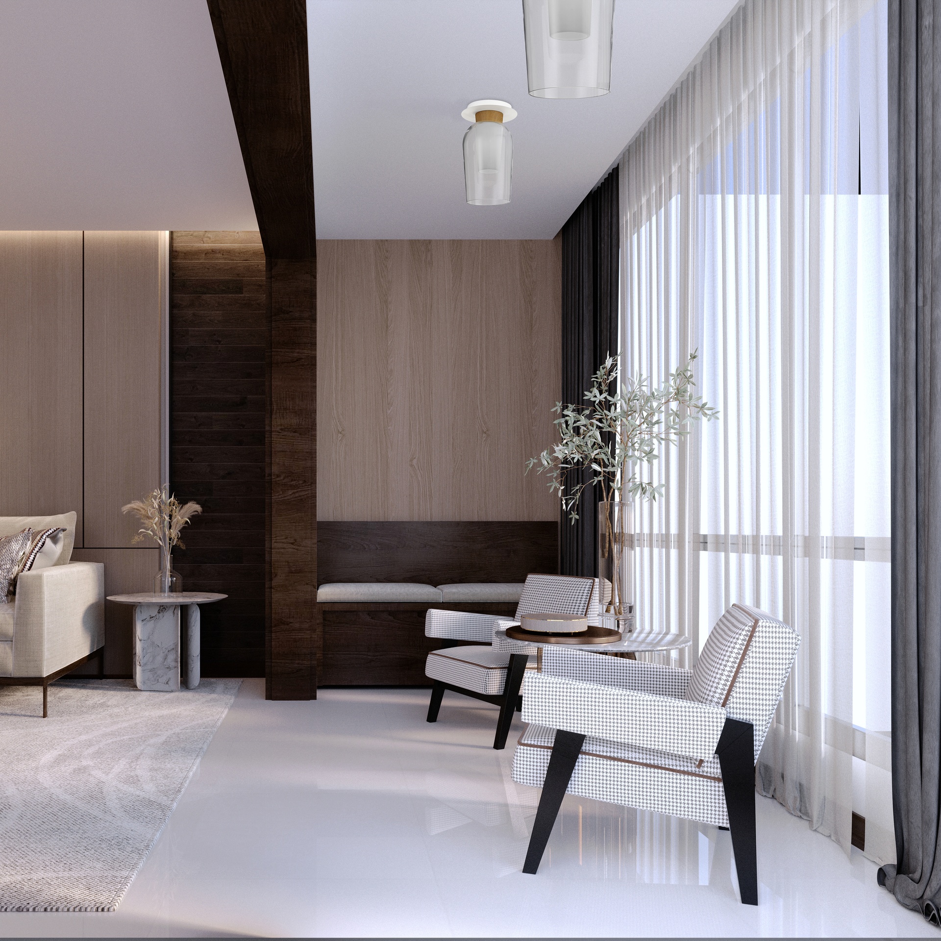 Nora · Ceiling lights · White / Wood
