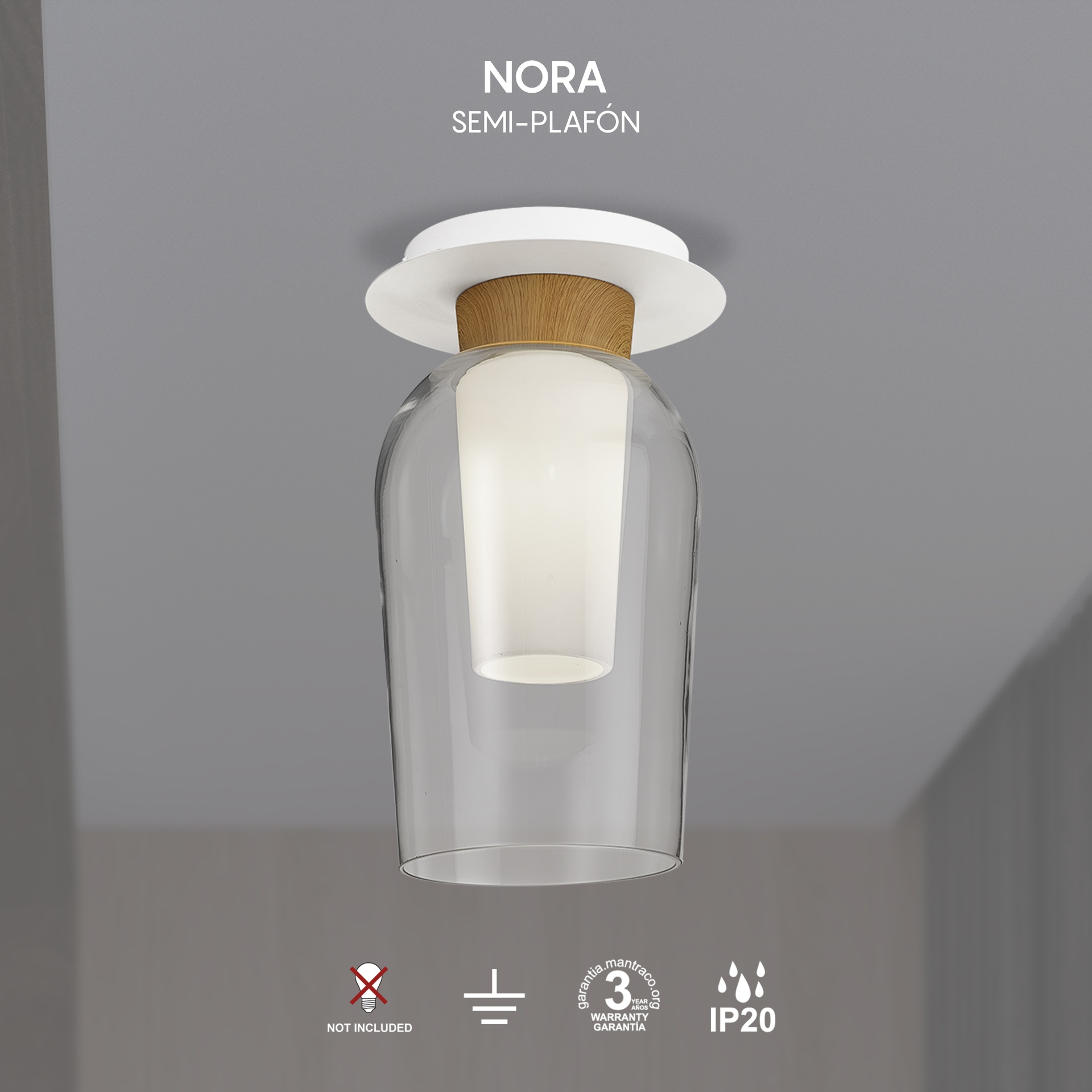 Nora · Ceiling lights · White / Wood